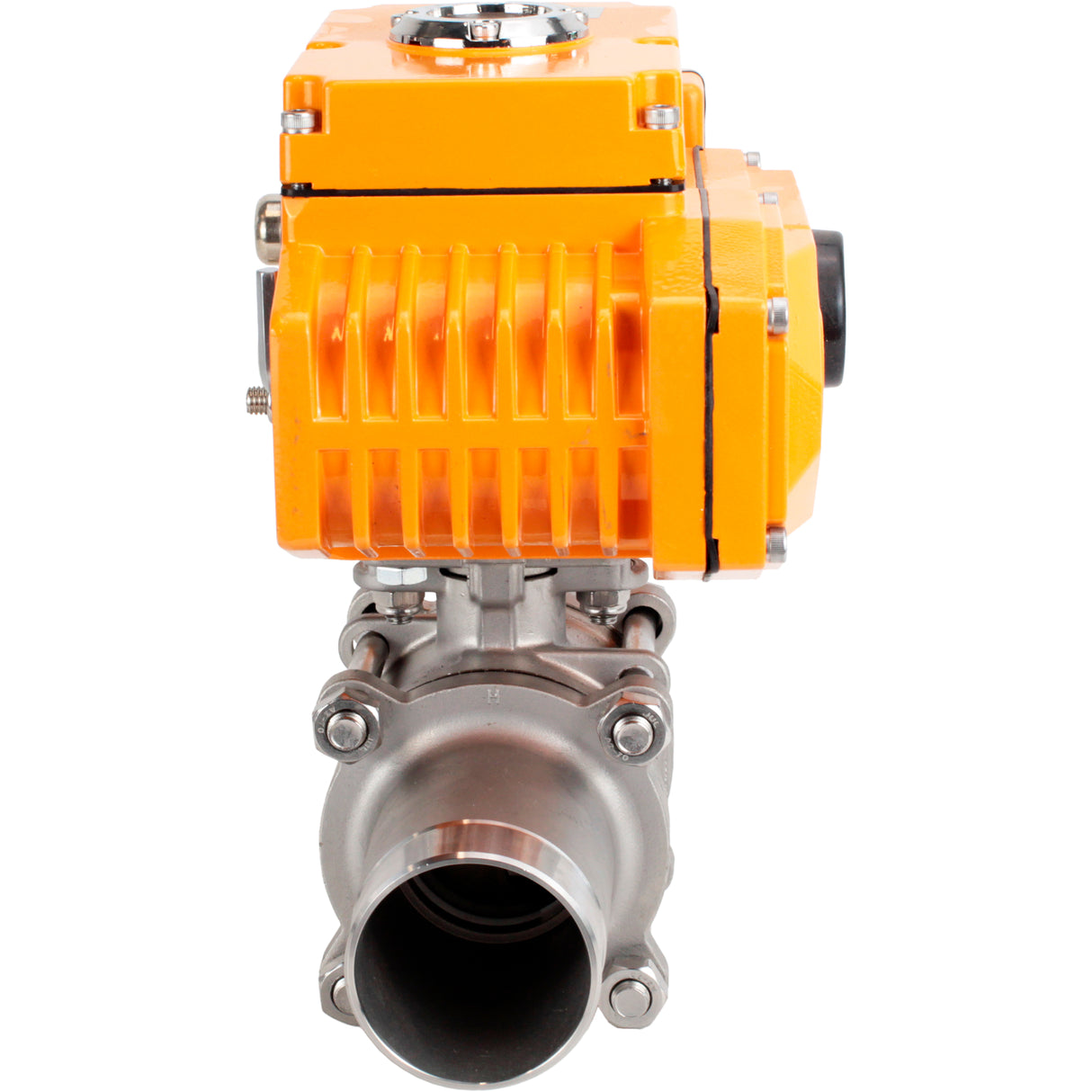 Vannes à boisseau sphérique Elephant BV3131P(3pc)-FP-W-ISO-H LONG à passage intégral, corps - acier inoxydable 304, soudé, avec entraînement électrique 1/4 de tour Elephant QT-N-EM-B1-220VAC-U1 avec capteur de retour et signal de commande d'entrée 0-10V