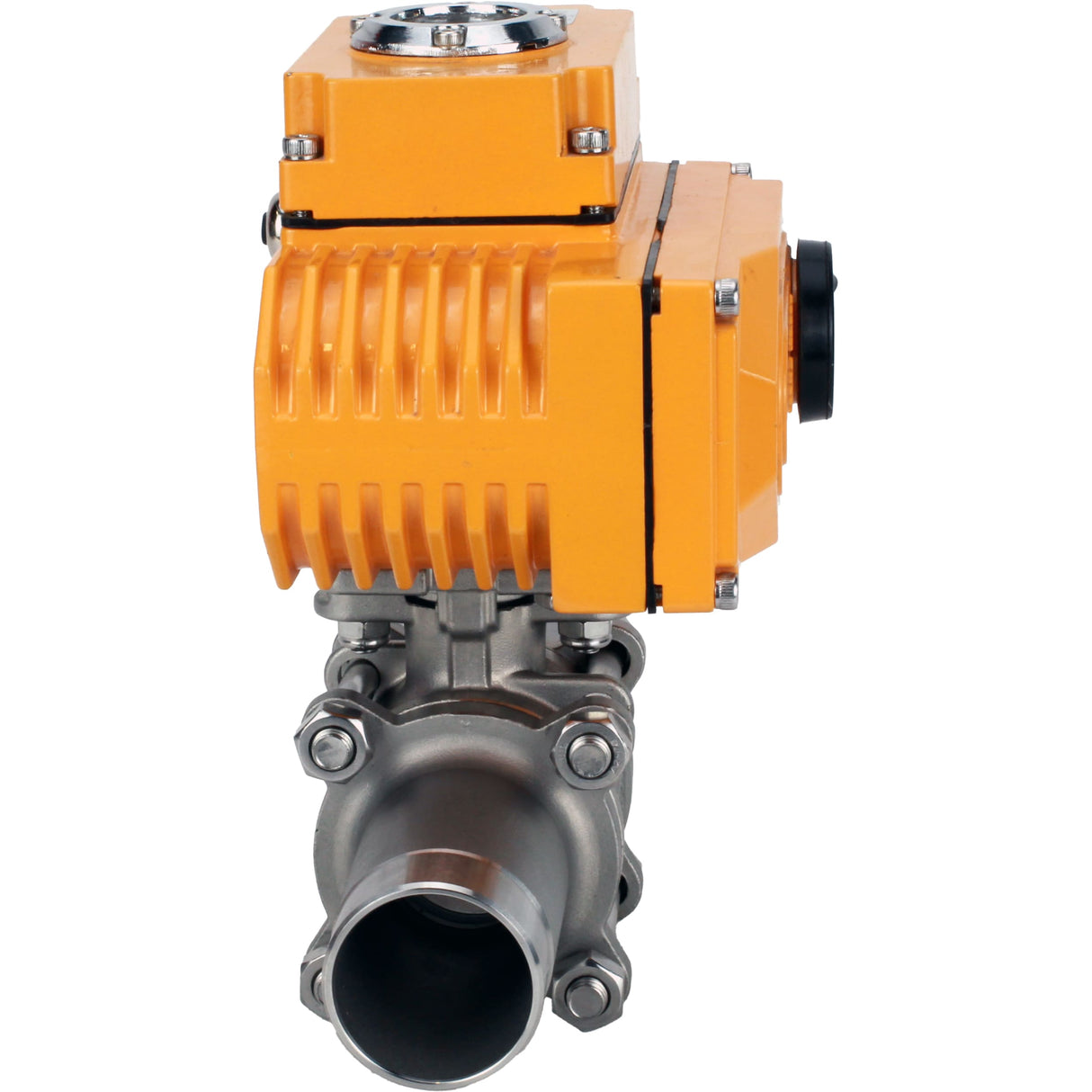 Vannes à boisseau sphérique Elephant BV3131P(3pc)-FP-W-ISO-H LONG à passage intégral, corps - acier inoxydable 304, soudé, avec entraînement électrique 1/4 de tour Elephant QT-N-EM-O1-24VDC-U1 24V