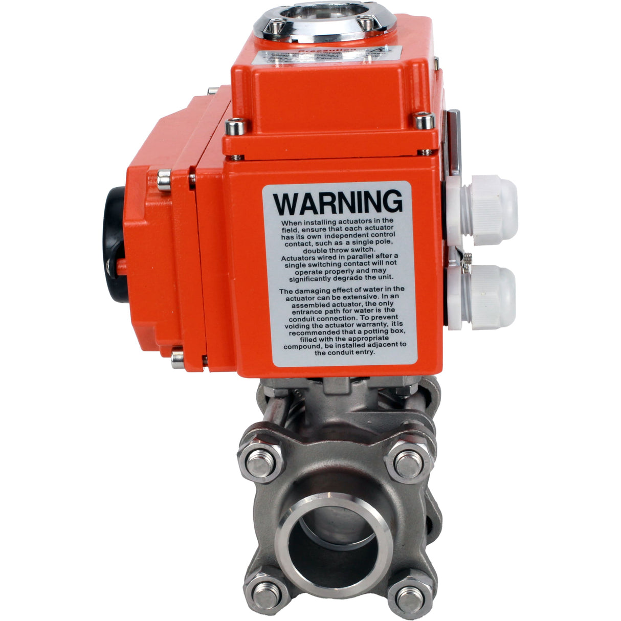 Ball valves Elephant BV3232P(3pc)-FP-W-ISO-H WDVF DN15-32 63 bar full bore, body - 316 stainless steel, seal - PTFE, for welding, with a 1/4-turn electric drive Elephant QT-N-EM-O1-220VAC-U1 HARK