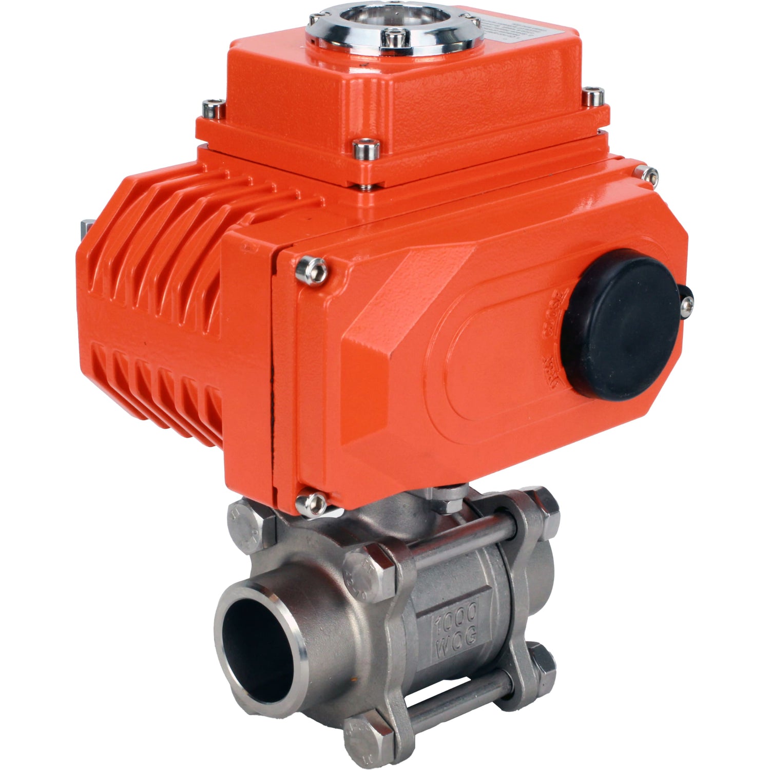 Ball valves Elephant BV3232P(3pc)-FP-W-ISO-H WDVF DN15-32 63 bar full bore, body - 316 stainless steel, seal - PTFE, for welding, with a 1/4-turn electric drive Elephant QT-N-EM-O1-220VAC-U1 HARK