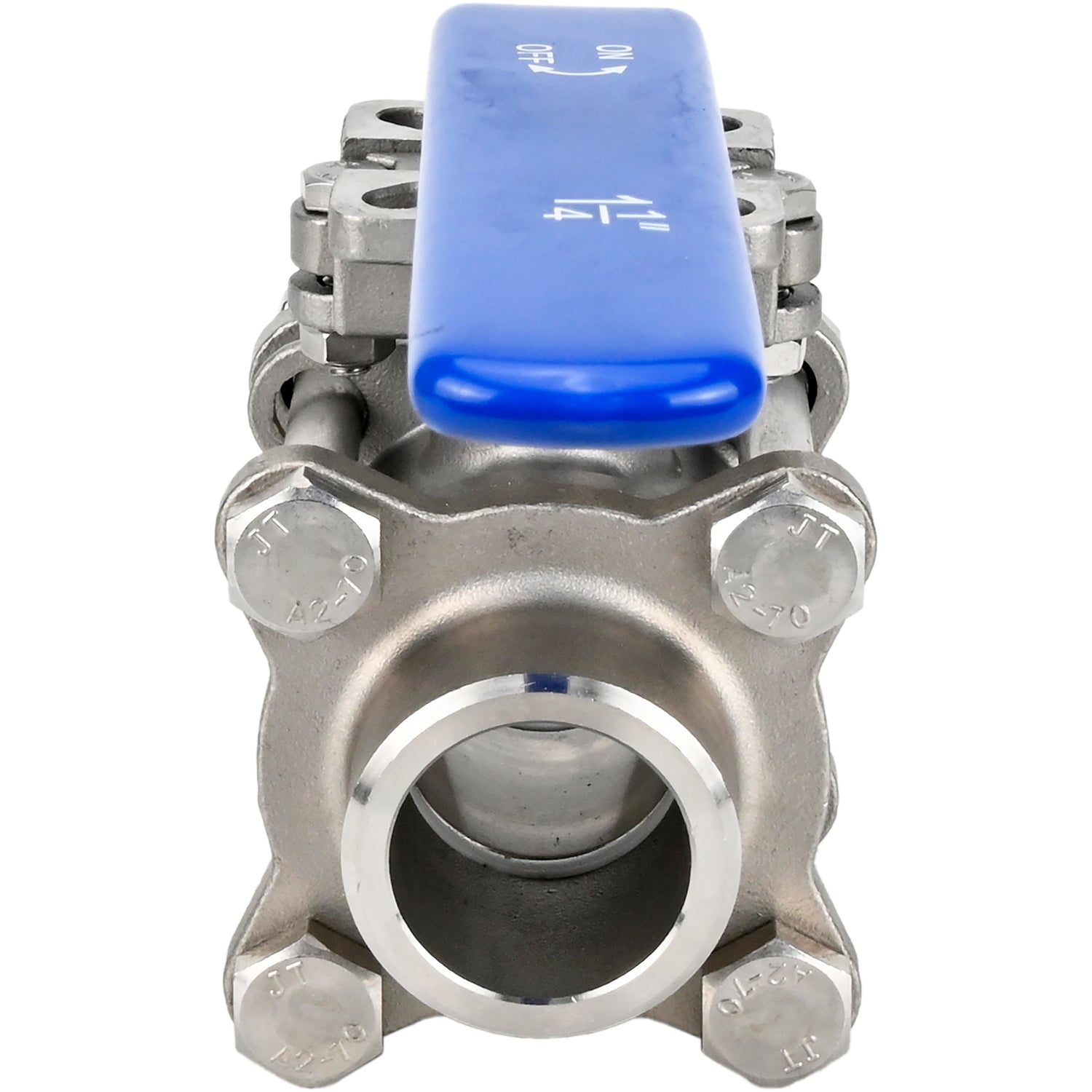 Ball valves Elephant BV3232P(3pc)-FP-W-ISO-H DN15-32 63 bar full bore, three-part, body - 316 stainless steel, seal - PTFE, for welding, with handle, with ISO flange, WDVF