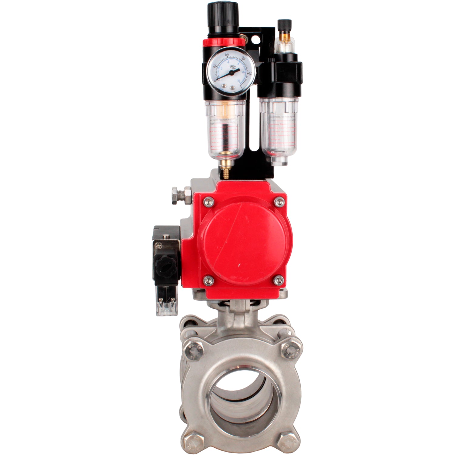 Ball valves Elephant BV3232P(3pc)-FP-W-ISO-H WDVF DN15-32 63 bar full bore, body - 316 stainless steel, seal - PTFE, for welding, with PA-SA pneumatic actuator, pneumatic distributor 4M310-08 NAMUR 220V, ATU AFC2000