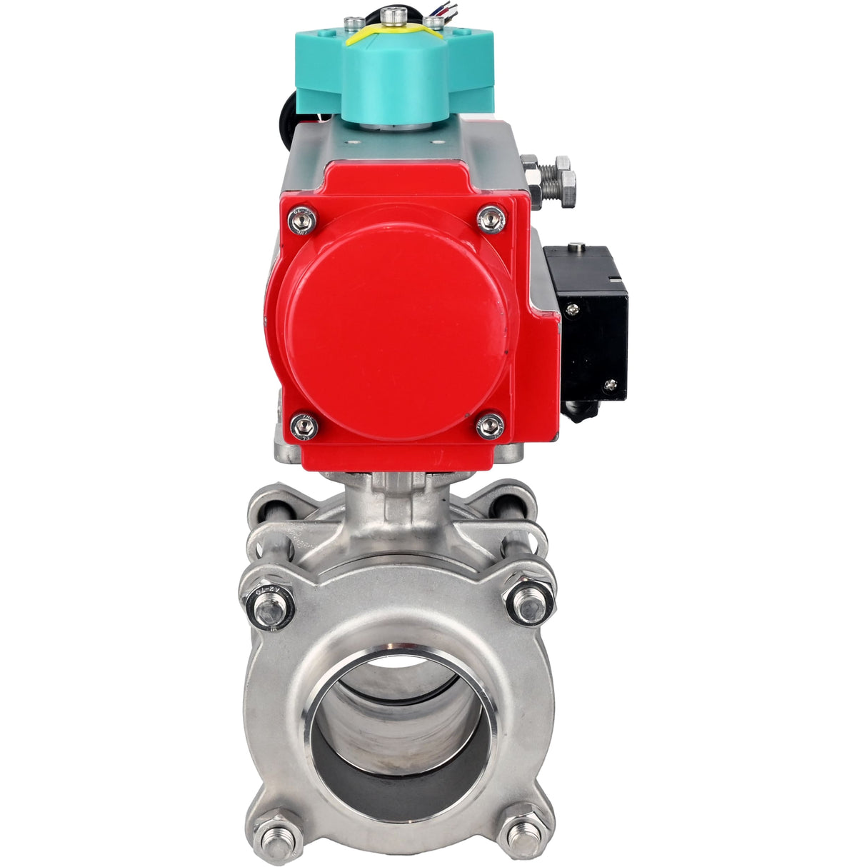 Ball valves Elephant BV3232P(3pc)-FP-W-ISO-H WDVF DN15-32 63 bar full bore, body - 316 stainless steel, seal - PTFE, for welding, with PA-DA pneumatic actuator, pneumatic distributor 4M310-08 NAMUR 24V and ALS200D magnetic switch