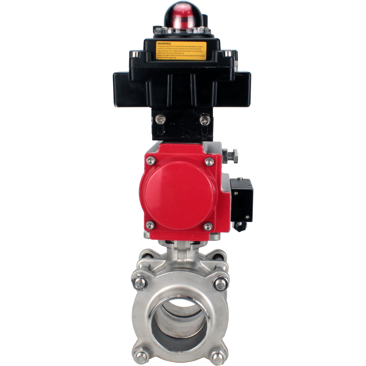 Ball valves Elephant BV3232P(3pc)-FP-W-ISO-H WDVF DN15-32 63 bar full bore, body - 316 stainless steel, seal - PTFE, for welding, with PA-SA pneumatic actuator, pneumatic distributor 4M310-08 NAMUR 24V, LSU APL-410N EX, ATU AFC2000