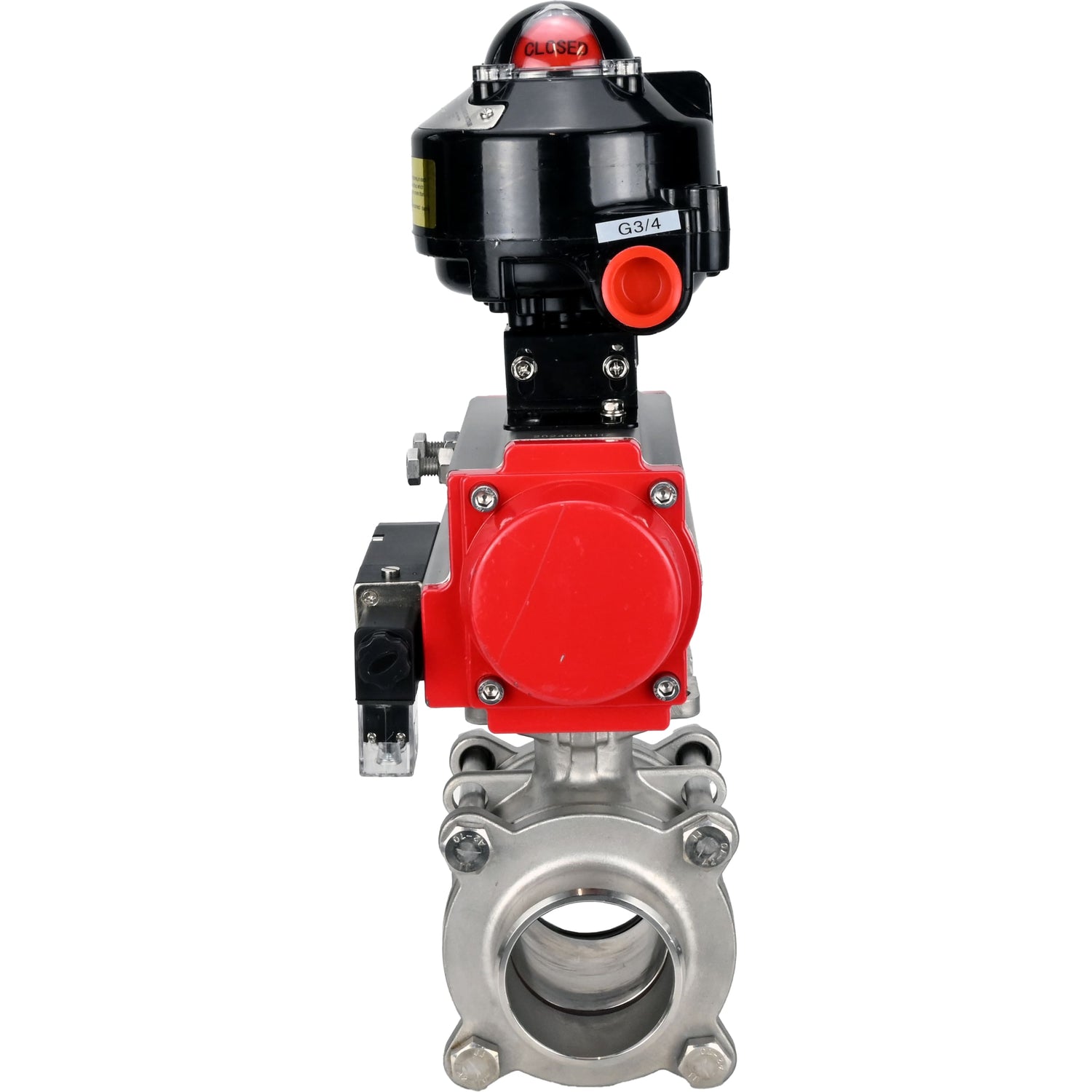 Ball valves Elephant BV3232P(3pc)-FP-W-ISO-H WDVF DN15-32 63 bar full bore, body - 316 stainless steel, seal - PTFE, for welding, with PA-SA pneumatic actuator, pneumatic distributor 4M310-08 NAMUR 220V, LSU APL-510N EX