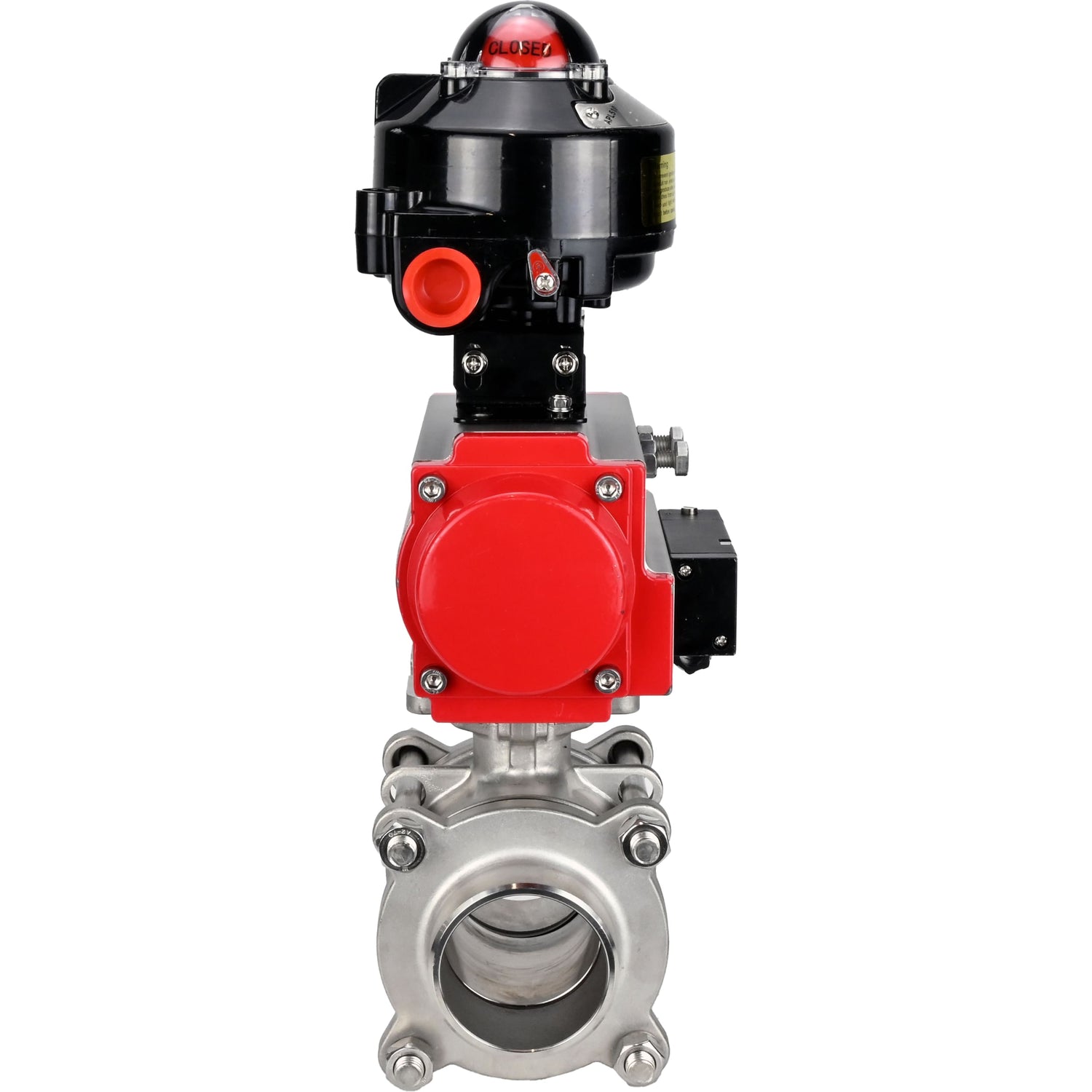 Ball valves Elephant BV3232P(3pc)-FP-W-ISO-H WDVF DN15-32 63 bar full bore, body - 316 stainless steel, seal - PTFE, for welding, with PA-SA pneumatic actuator, pneumatic distributor 4M310-08 NAMUR 220V, LSU APL-510N EX