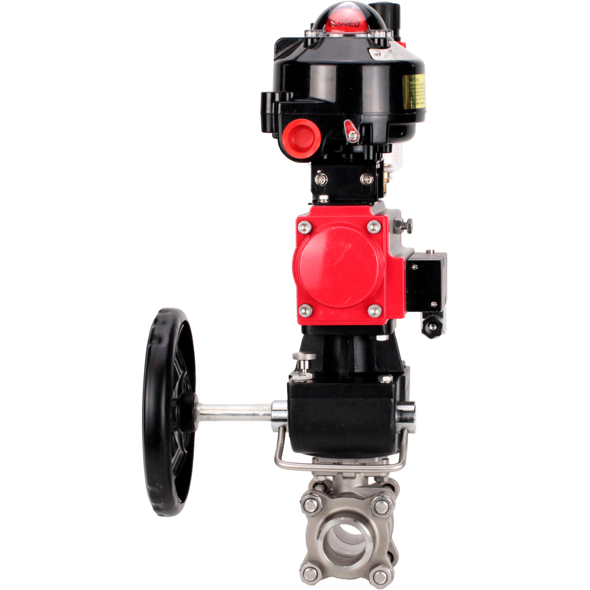 Ball valves Elephant BV3232P(3pc)-FP-W-ISO-H WDVF DN15-32 63 bar full bore, 316 stainless steel, PTFE, for welding, with PA-DA pneumatic actuator, pneumatic distributor 4M310-08 NAMUR 220V, LSU APL-510N EX, manual backup for MON, ATU AFC2000