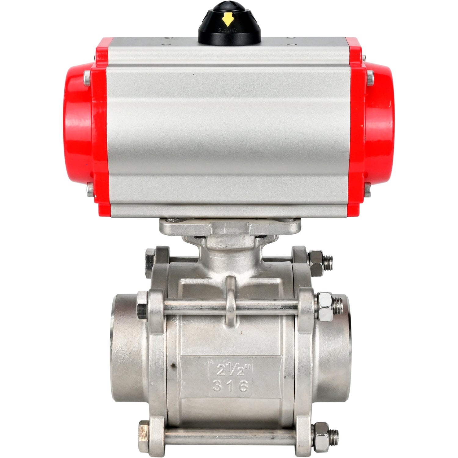 Ball valves Elephant BV3232P(3pc)-FP-W-ISO-H WDVF DN15-32 63 bar full bore, body - 316 stainless steel, seal - PTFE, for welding, with PA-SA pneumatic actuator, pneumatic distributor 4M310-08 NAMUR 220V