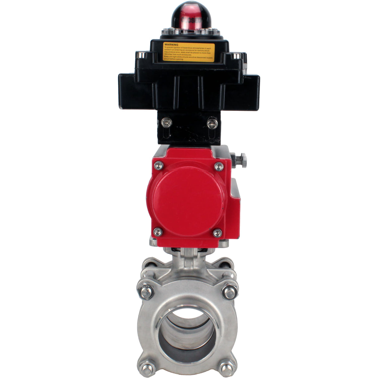 Ball valves Elephant BV3232P(3pc)-FP-W-ISO-H WDVF DN15-32 63 bar full bore, body - 316 stainless steel, seal - PTFE, for welding, with PA-SA pneumatic actuator, LSU APL-410N EX