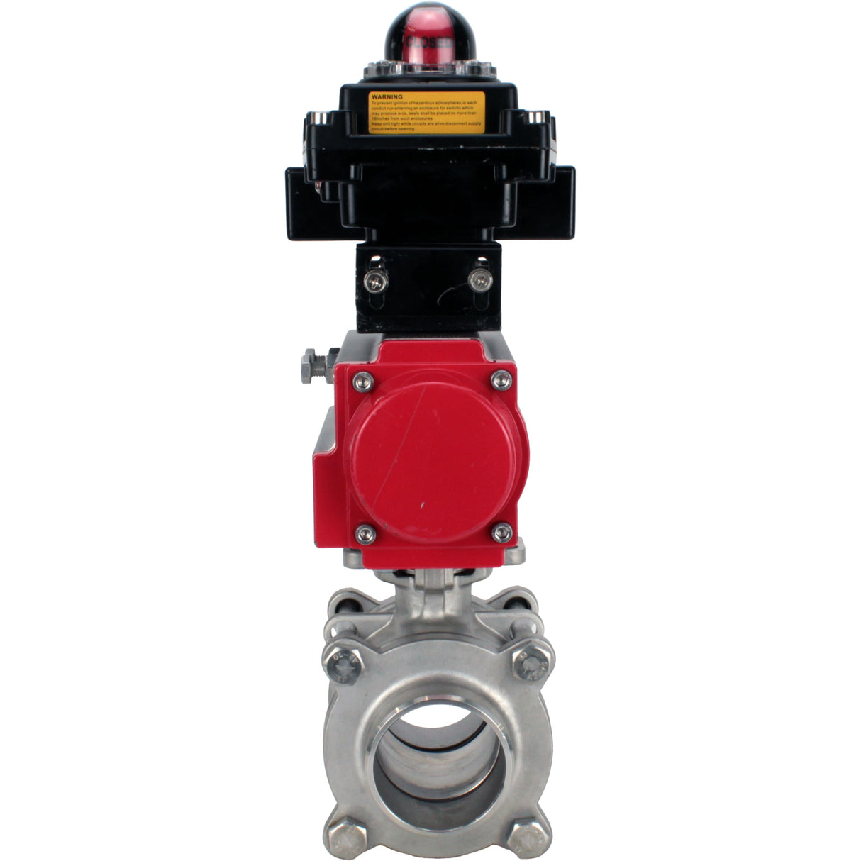 Ball valves Elephant BV3232P(3pc)-FP-W-ISO-H WDVF DN15-32 63 bar full bore, body - 316 stainless steel, seal - PTFE, for welding, with PA-SA pneumatic actuator, LSU APL-410N EX