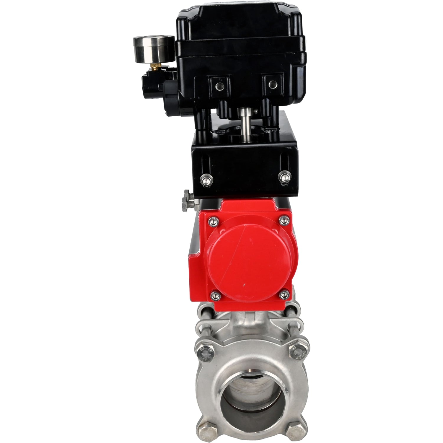 Ball valves Elephant BV3232P(3pc)-FP-W-ISO-H WDVF DN15-32 63 bar full bore, 316 stainless steel, seal - PTFE, for welding, with PA-DA pneumatic actuator, YT-1000RSN electro-pneumatic rotary positioner with feedback