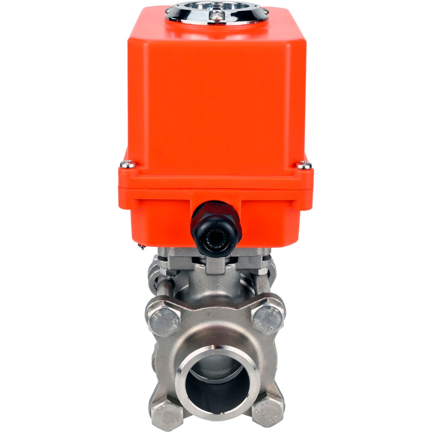 Ball valves Elephant BV3232P(3pc)-FP-W-ISO-H WDVF DN15-32 63 bar full bore, body - 316 stainless steel, seal - PTFE, for welding, with a 1/4-turn electric drive Elephant QT-N-EM-O1-220VAC-U1 MINI