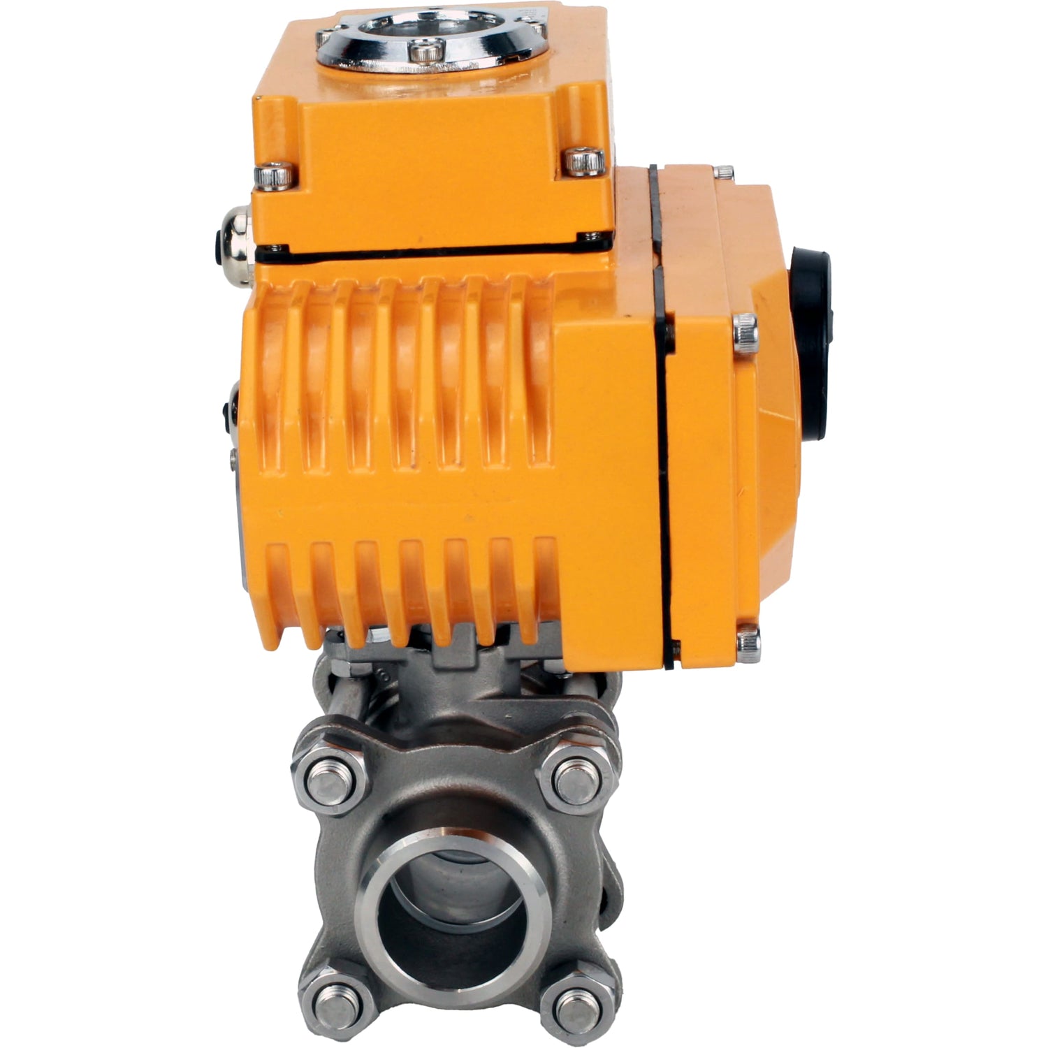 Ball valves Elephant BV3232P(3pc)-FP-W-ISO-H WDVF DN15-32 63 bar full bore, body - 316 stainless steel, seal - PTFE, for welding, with a 1/4-turn electric drive Elephant QT-N-EM-O1-220VAC-U1