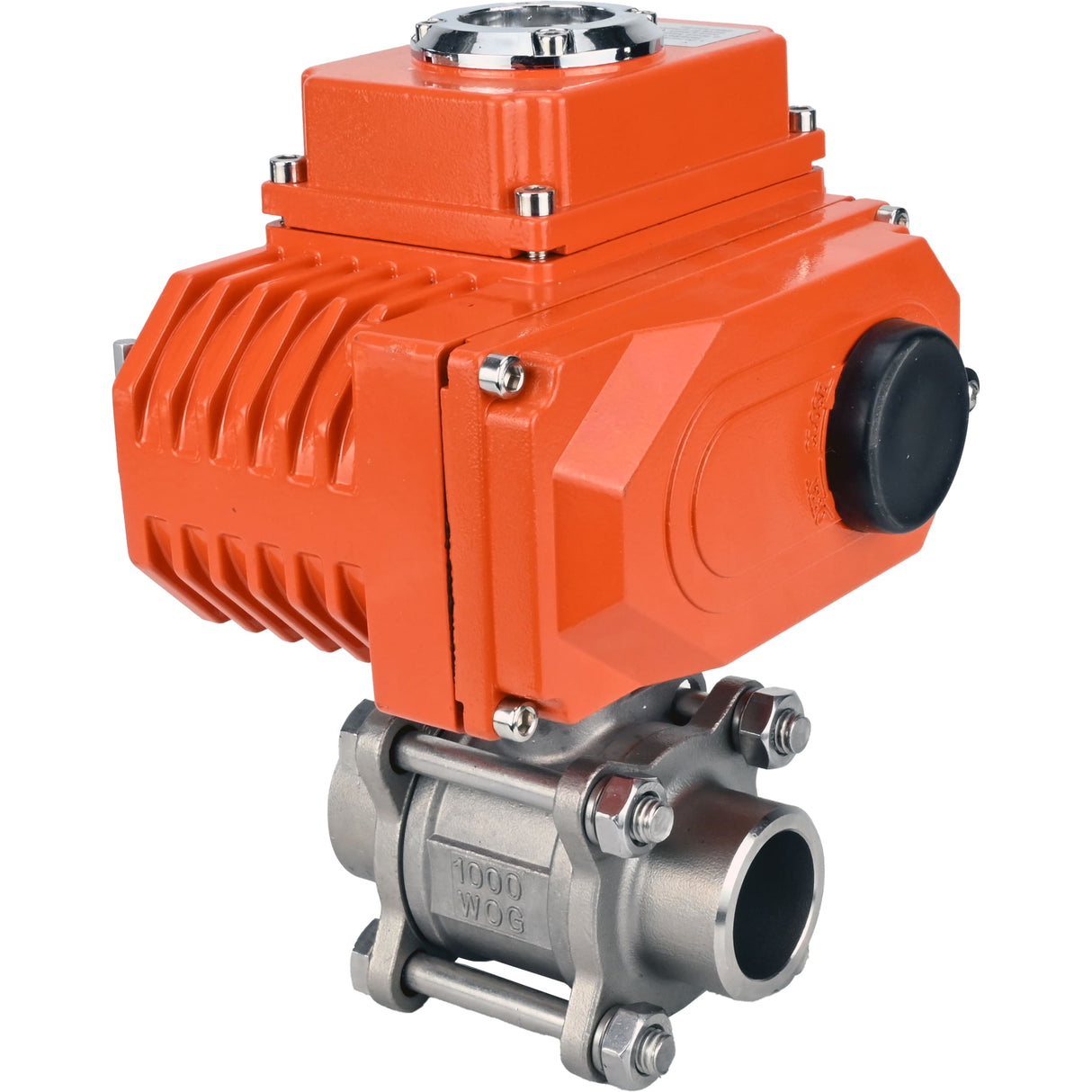 Ball valves Elephant BV3232P(3pc)-FP-W-ISO-H WDVF DN15-32 63 bar full bore, body - 316 stainless steel, seal - PTFE, for welding, with a 1/4-turn electric drive Elephant QT-N-EM-O1-24VDC-U1 HARK