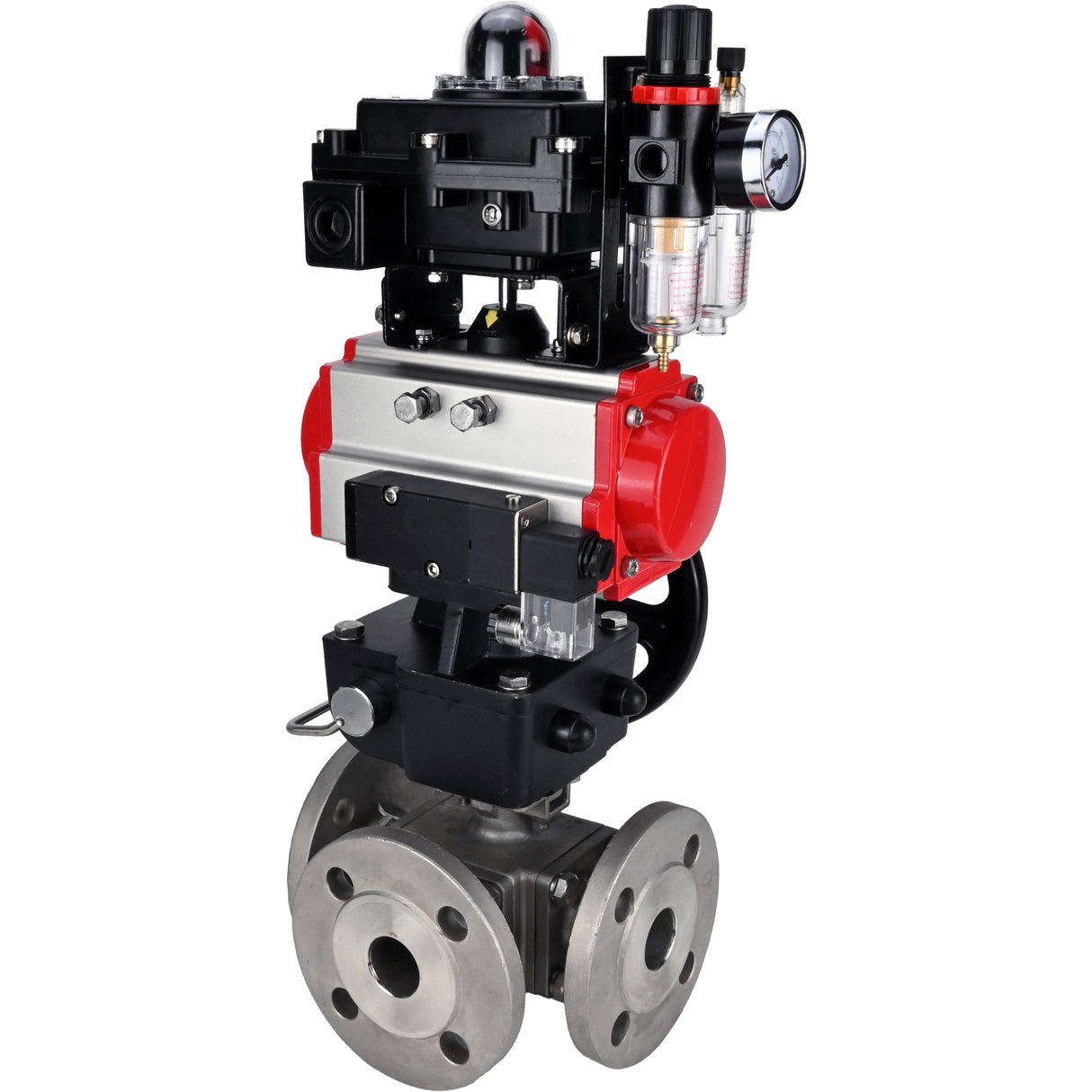 Ball valves Elephant BV3232P(4pc)-FP-3WL-F-ISO-H 16 bar full bore, flanged, body - stainless steel SS316, ISO flange F03/F04-F10/F12, square 9x9-19x19, s mon/drive PA-DA, mon/distribution 4M310-08 24V, LSU APL-410N EX, backup MON3-700-T38-ISO and ATU A