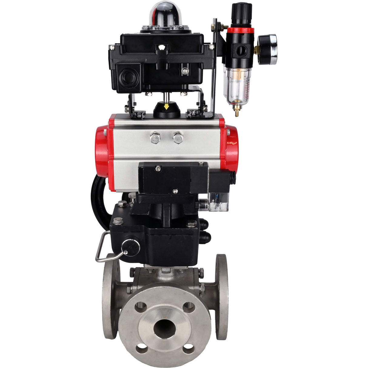 Ball valves Elephant BV3232P(4pc)-FP-3WL-F-ISO-H 16 bar full bore, flanged, body - stainless steel SS316, ISO flange F03/F04-F10/F12, square 9x9-19x19, s mon/drive PA-DA, mon/distribution 4M310-08 24V, LSU APL-410N EX, backup MON3-700-T38-ISO and ATU A