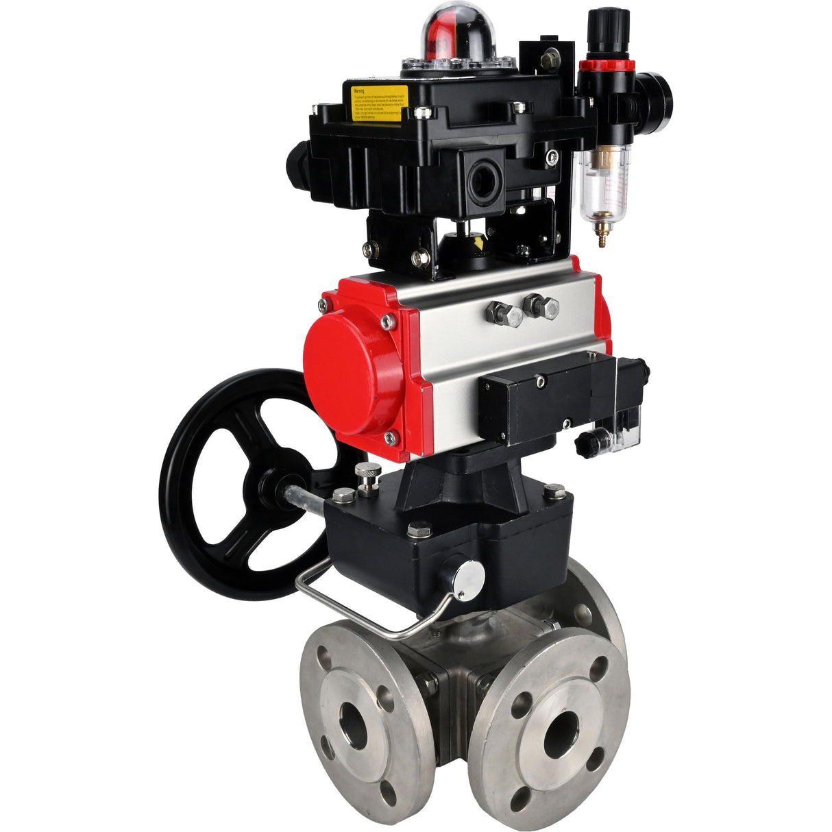 Ball valves Elephant BV3232P(4pc)-FP-3WL-F-ISO-H 16 bar full bore, flanged, body - stainless steel SS316, ISO flange F03/F04-F10/F12, square 9x9-19x19, s mon/drive PA-DA, mon/distribution 4M310-08 24V, LSU APL-410N EX, backup MON3-700-T38-ISO and ATU A