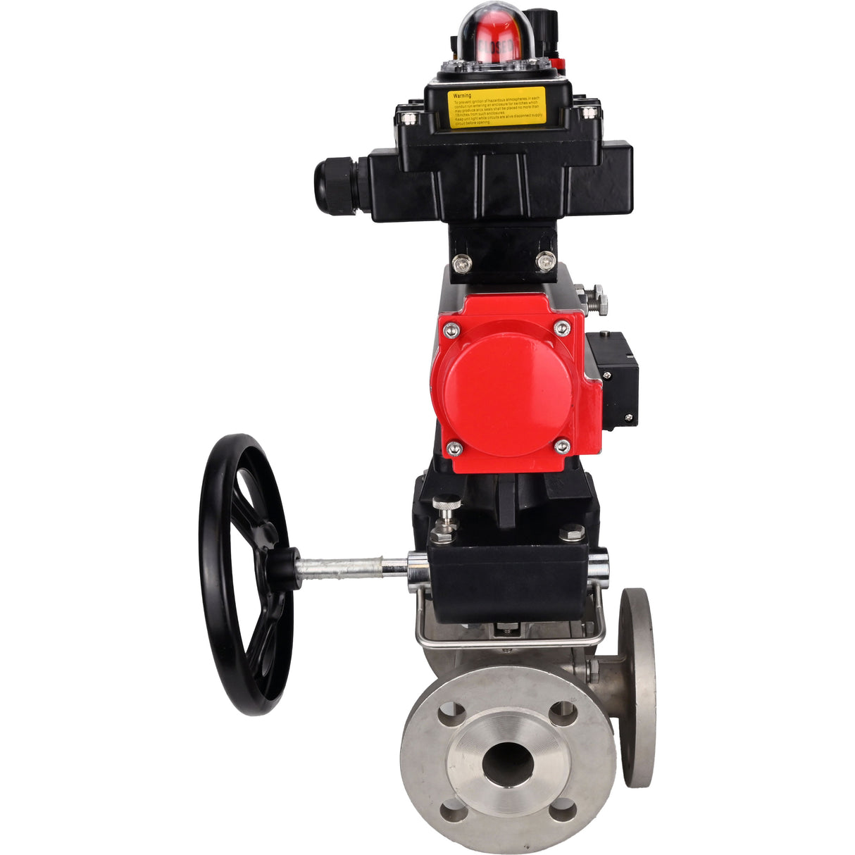 Ball valves Elephant BV3232P(4pc)-FP-3WL-F-ISO-H 16 bar full bore, flanged, body - stainless steel SS316, ISO flange F03/F04-F10/F12, square 9x9-19x19, s mon/drive PA-DA, mon/distribution 4M310-08 24V, LSU APL-410N EX, backup MON3-700-T38-ISO and ATU A