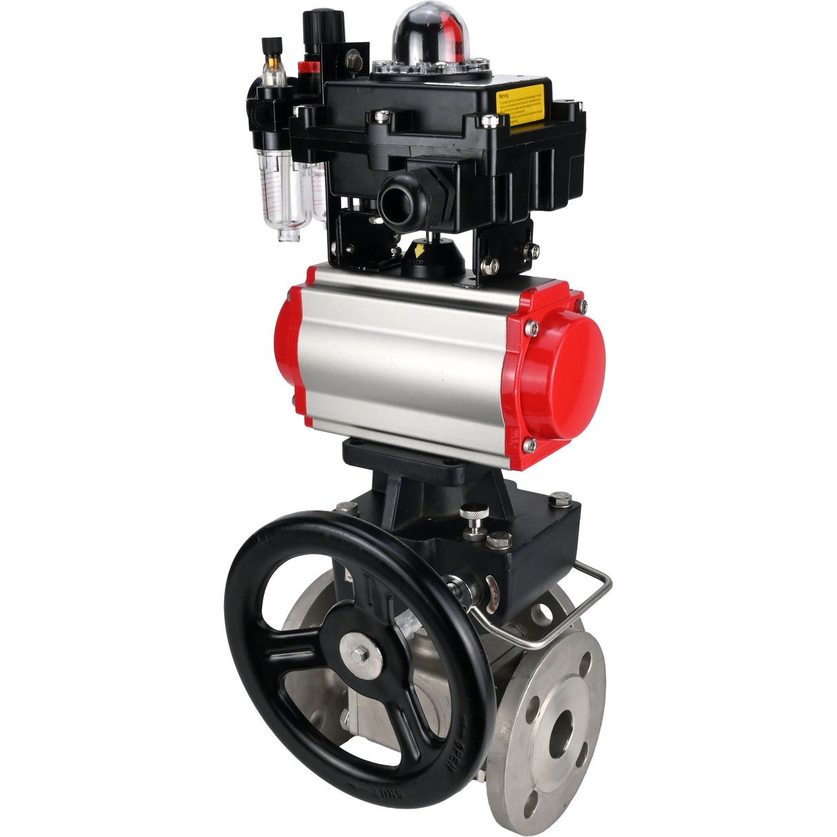 Ball valves Elephant BV3232P(4pc)-FP-3WL-F-ISO-H 16 bar full bore, flanged, body - stainless steel SS316, ISO flange F03/F04-F10/F12, square 9x9-19x19, s mon/drive PA-DA, mon/distribution 4M310-08 24V, LSU APL-410N EX, backup MON3-700-T38-ISO and ATU A