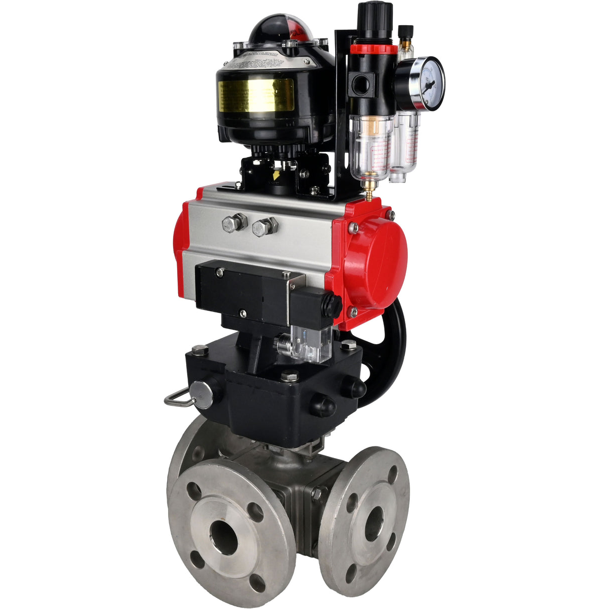 Ball valves Elephant BV3232P(4pc)-FP-3WL-F-ISO-H 16 bar full bore, flanged, body - stainless steel SS316, ISO flange F03/F04-F10/F12, square 9x9-19x19, s mon/drive PA-DA, mon/distribution 4M310-08 24V, LSU APL-510N EX, backup MON3-700-T38-ISO and ATU A