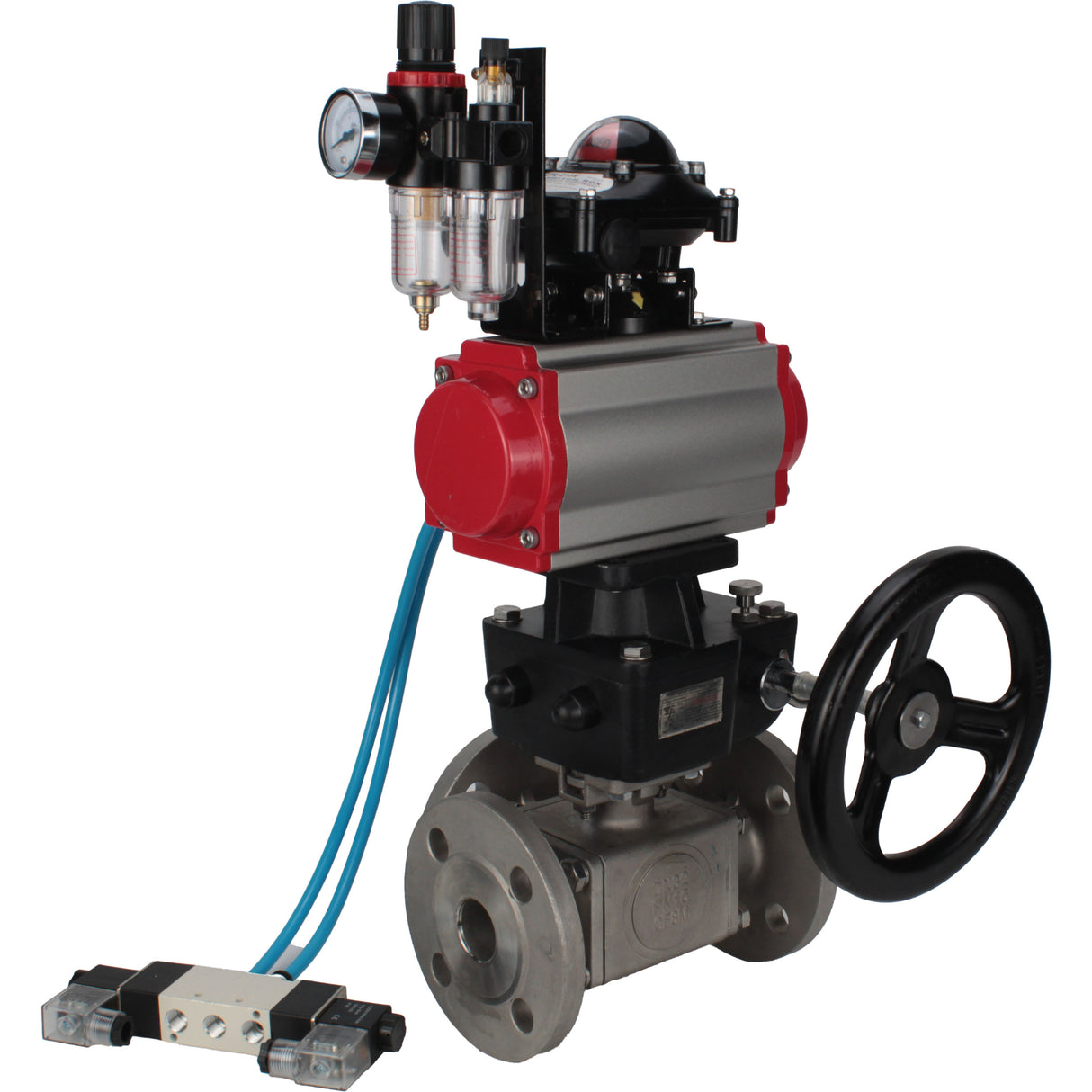 Ball valves Elephant BV3232P(4pc)-FP-3WL-F-ISO-H 16 bar full bore, flanged, body - stainless steel SS316, ISO flange F03/F04-F10/F12, square 9x9-19x19, s Mon/drive PA-DA, mon/distribution 4V320-10 220V, LSU APL-210N, Doubler MON3-700-T38-ISO and ATU A