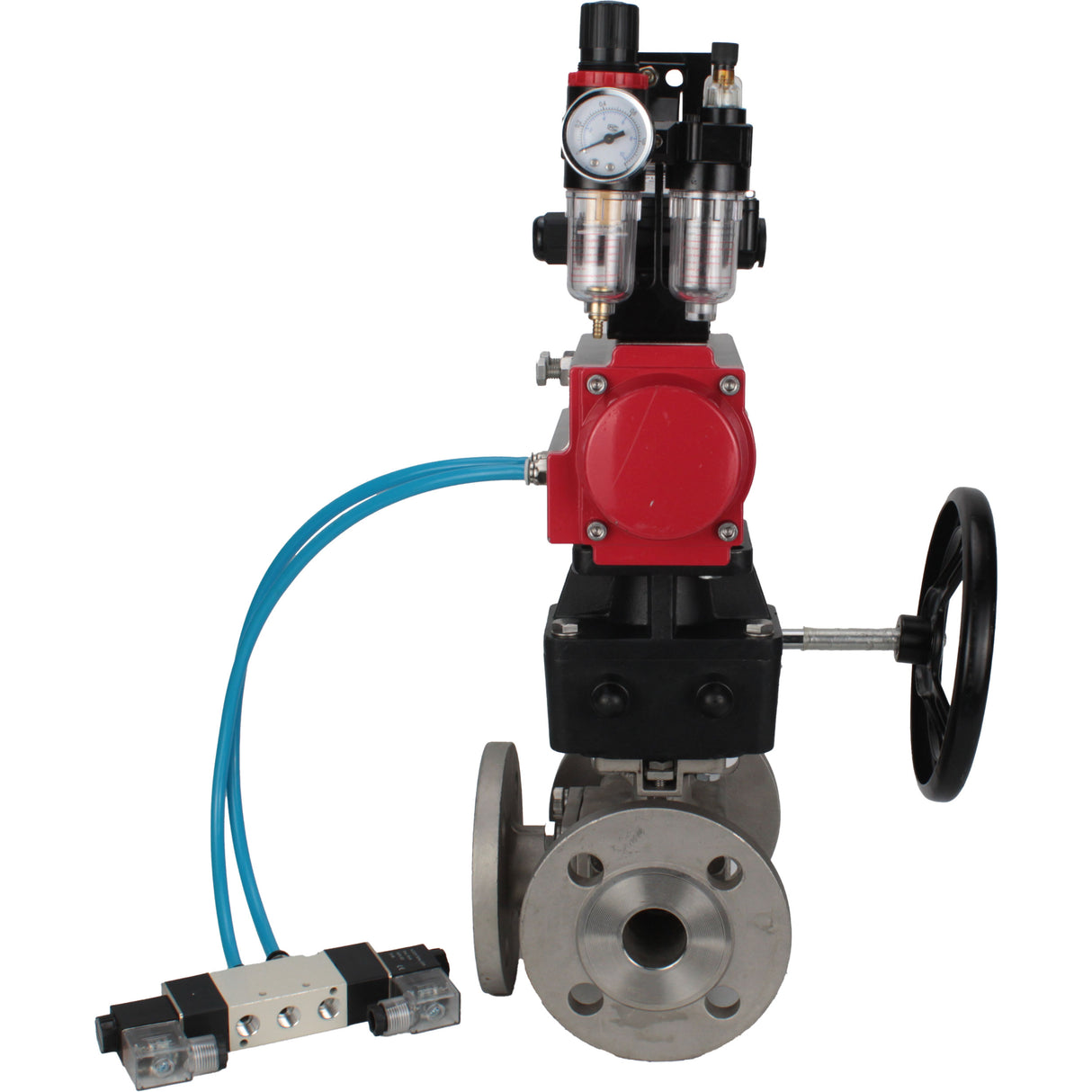 Ball valves Elephant BV3232P(4pc)-FP-3WL-F-ISO-H 16 bar full bore, flanged, body - stainless steel SS316, ISO flange F03/F04-F10/F12, square 9x9-19x19, s Mon/drive PA-DA, mon/distribution 4V320-10 220V, LSU APL-210N, Doubler MON3-700-T38-ISO and ATU A