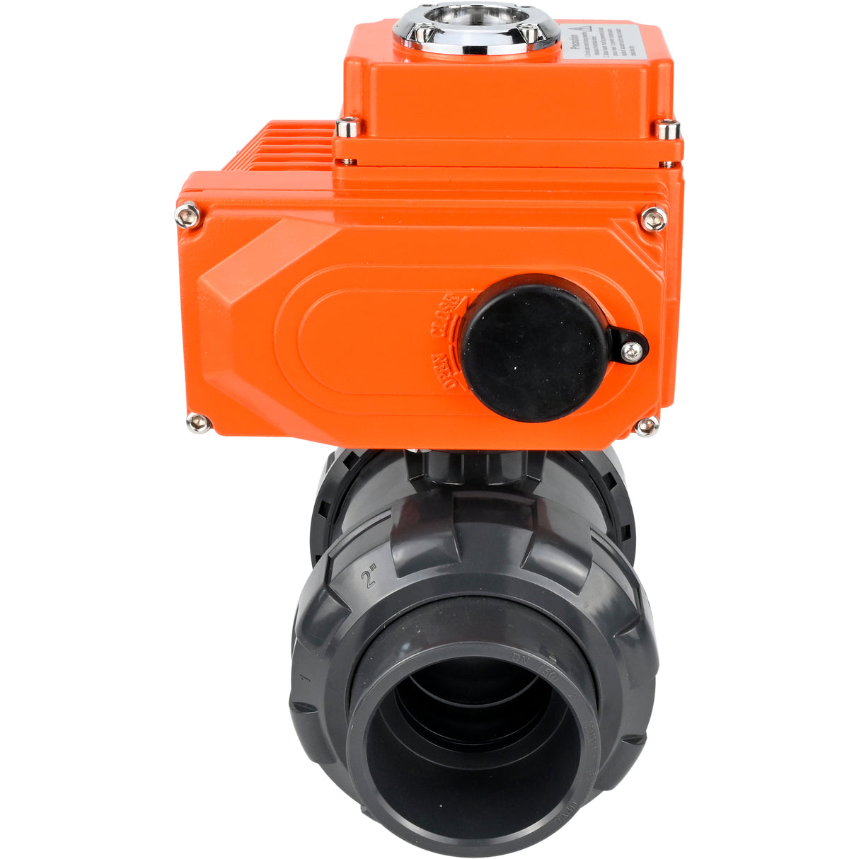 Ball valves Elephant BV4242E-FP-GRM-ISO, body material - UPVC, ball material - UPVC, seal - EPDM, with quarter-turn actuator QT-N-EM-O1-220VAC-U1 220V HARK