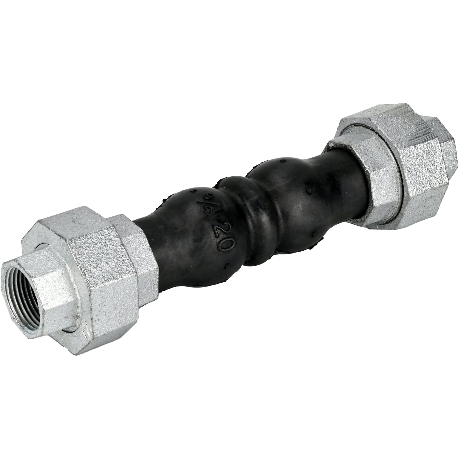 Compensateurs en caoutchouc Elephant CR-N17-T PN16, insert en caoutchouc (corps) - NBR, type de raccordement - fileté, matériau de l'élément fileté - fonte galvanisée