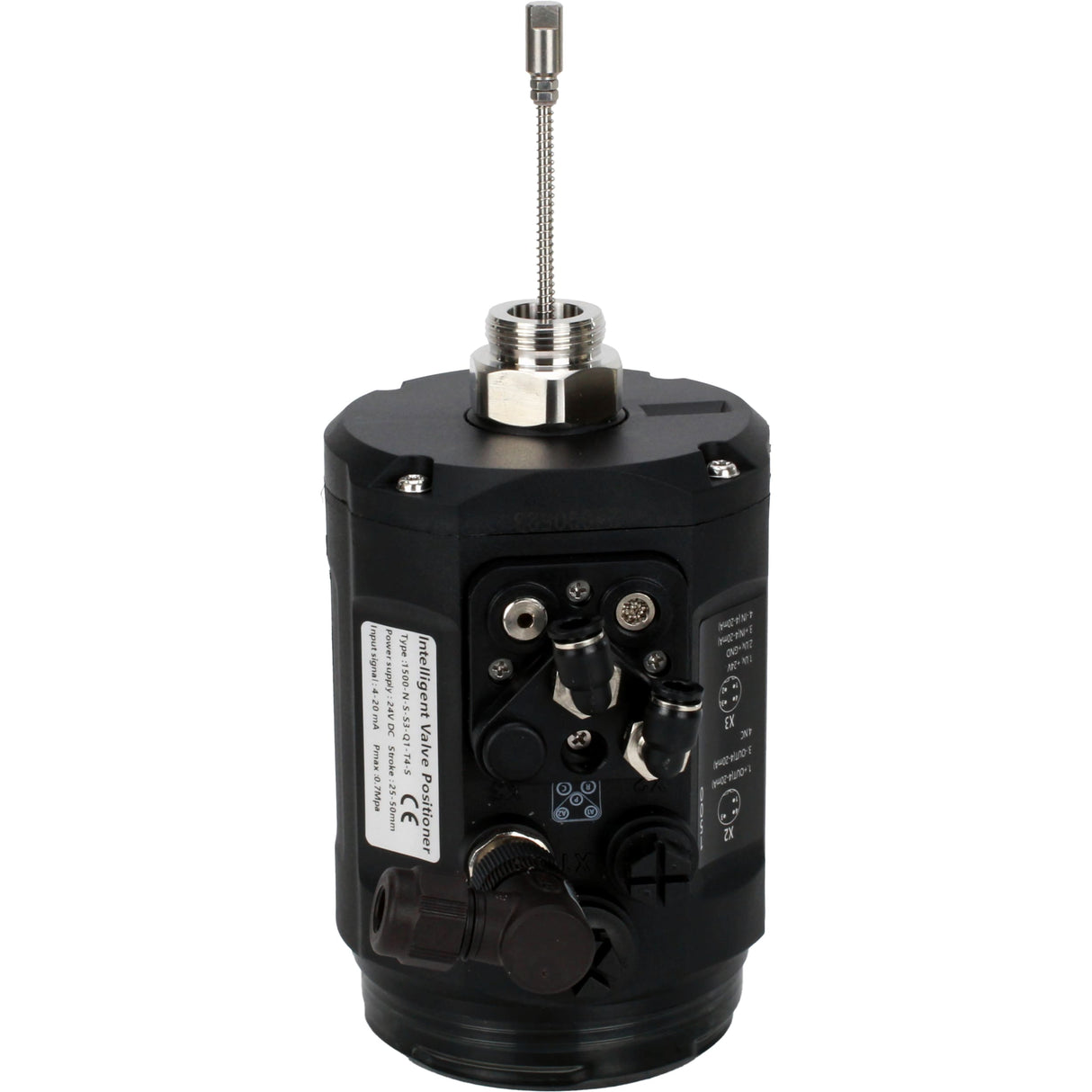 Electropneumatic positioners Elephant EIP-1500 intelligent, linear stroke range - 5-50mm, voltage - 24V, pressure - 3-7bar, housing - plastic, color - black