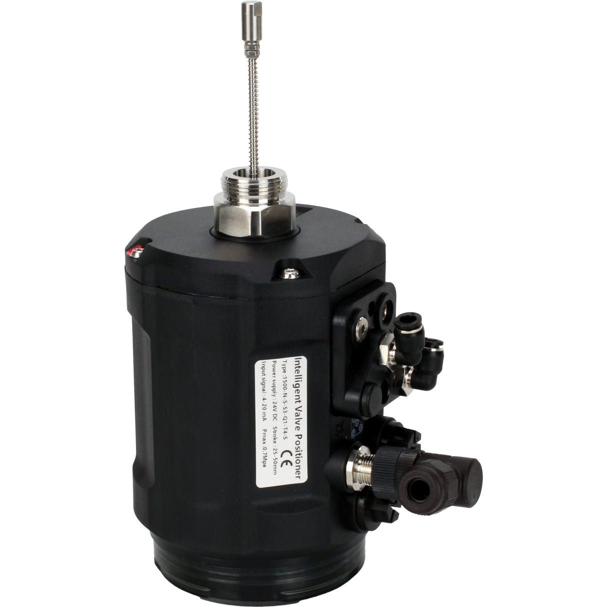 Electropneumatic positioners Elephant EIP-1500 intelligent, linear stroke range - 5-50mm, voltage - 24V, pressure - 3-7bar, housing - plastic, color - black