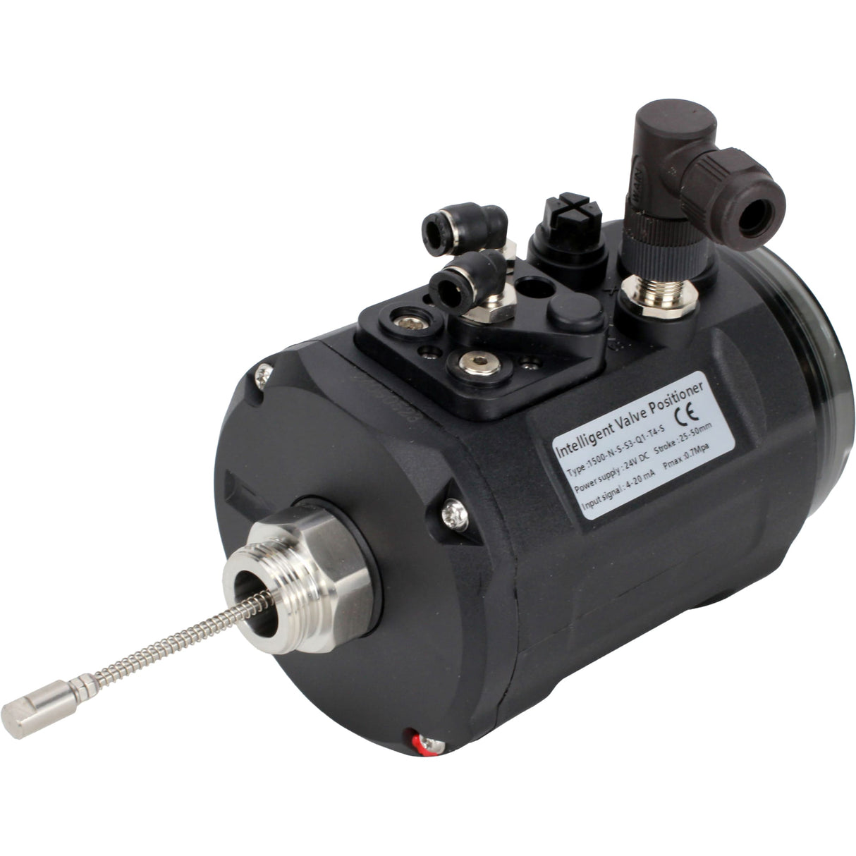 Electropneumatic positioners Elephant EIP-1500 intelligent, linear stroke range - 5-50mm, voltage - 24V, pressure - 3-7bar, housing - plastic, color - black