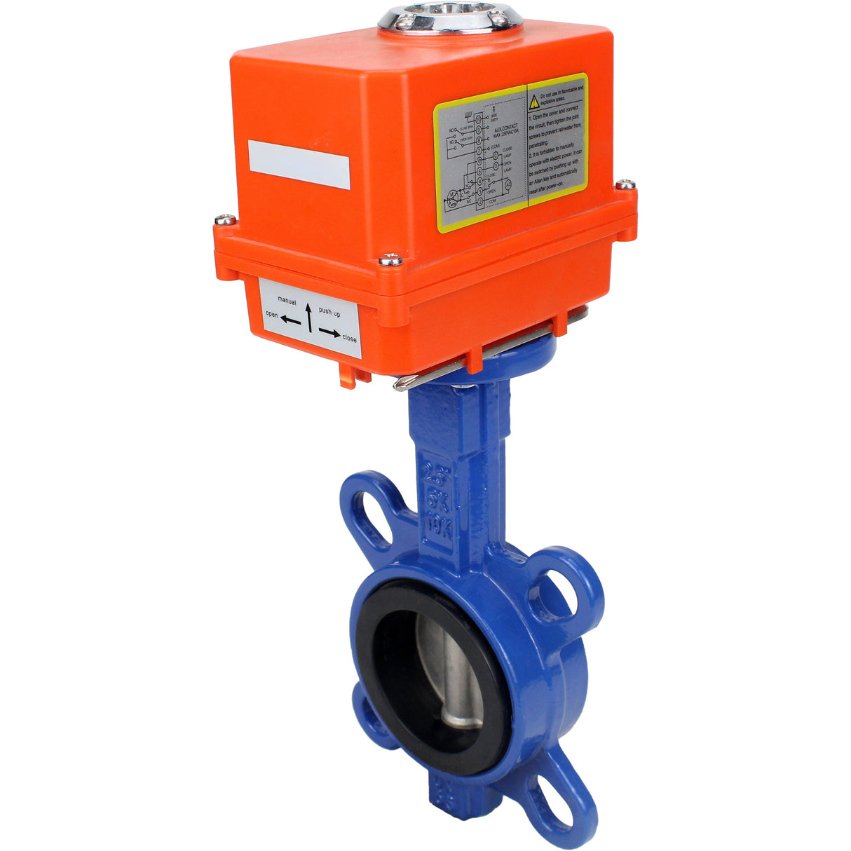 Válvula de mariposa de agua Elephant WBV1332N-2W-Fb-H, material del cuerpo: hierro fundido GGG50, material del disco: acero inoxidable 316L, sello: NBR con actuador eléctrico Elephant 220V