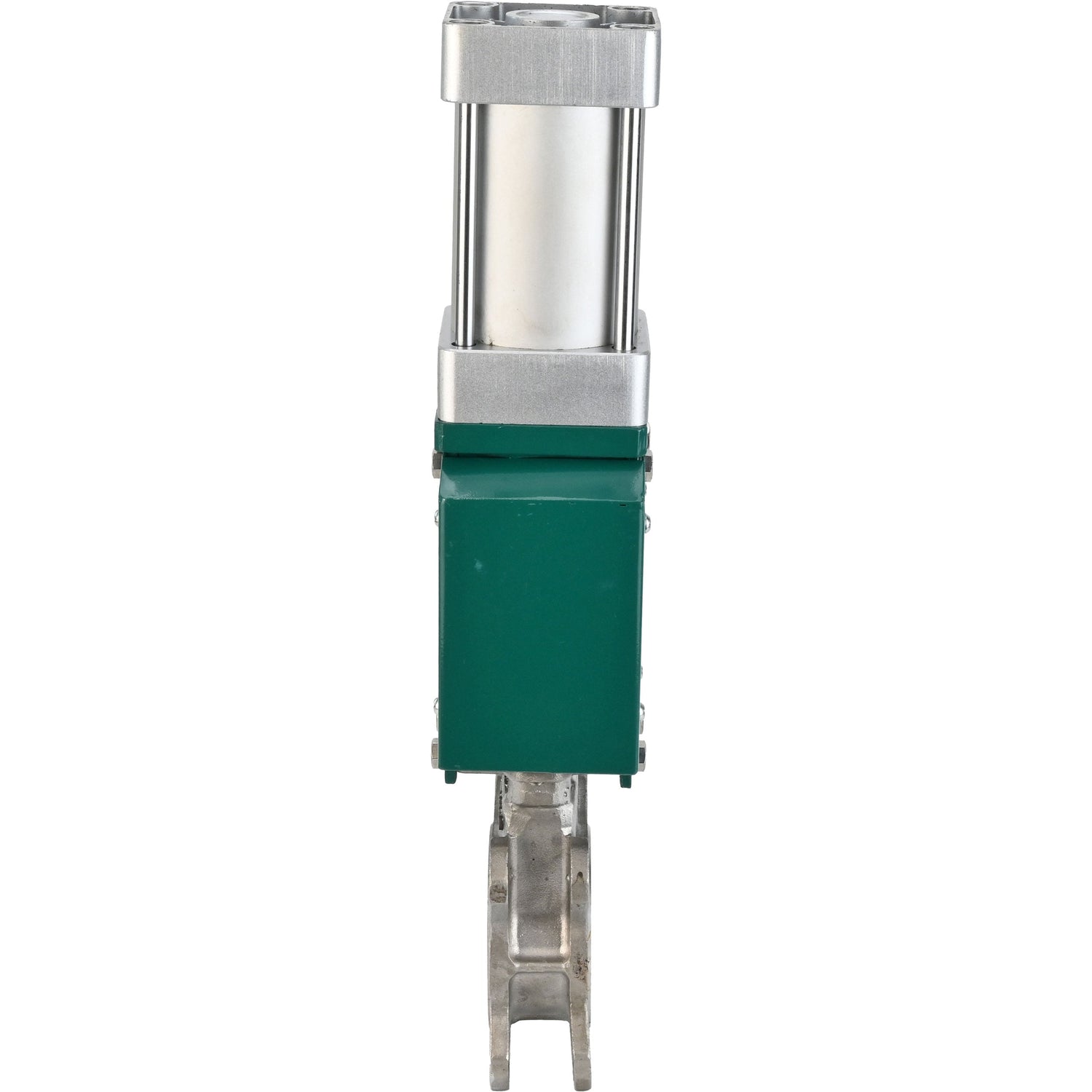 Vanne à guillotine Elephant GVKR3131E-2W-Fb-2P, matériau du corps - acier inoxydable AISI 304, matériau du couteau - acier inoxydable AISI 304, joint - EPDM, actionneur pneumatique