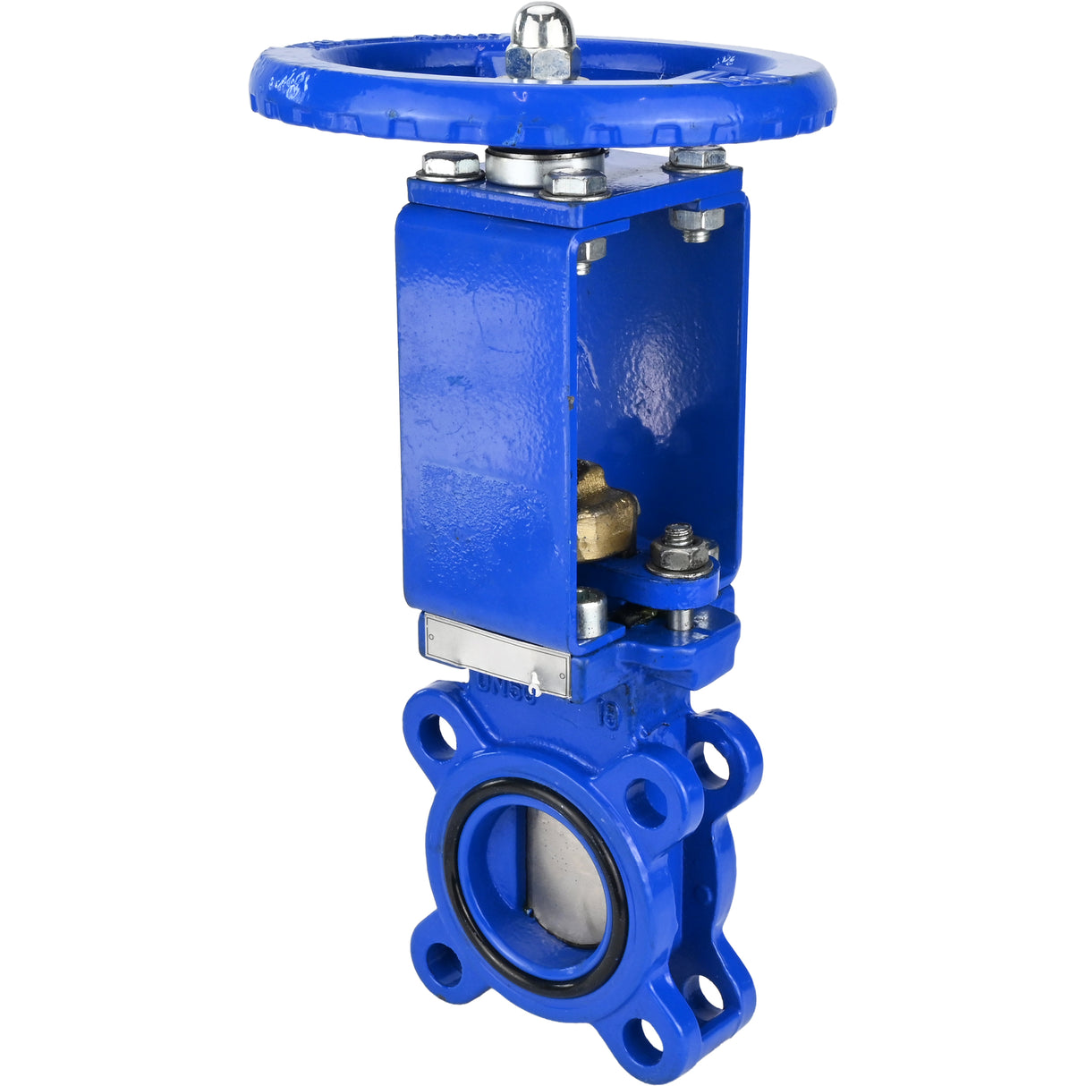 Vanne à guillotine Elephant GVKN1331E-2W-Fb-S, matériau du corps - fonte GGG40, matériau du couteau - acier inoxydable AISI 304, joint - EPDM, volant