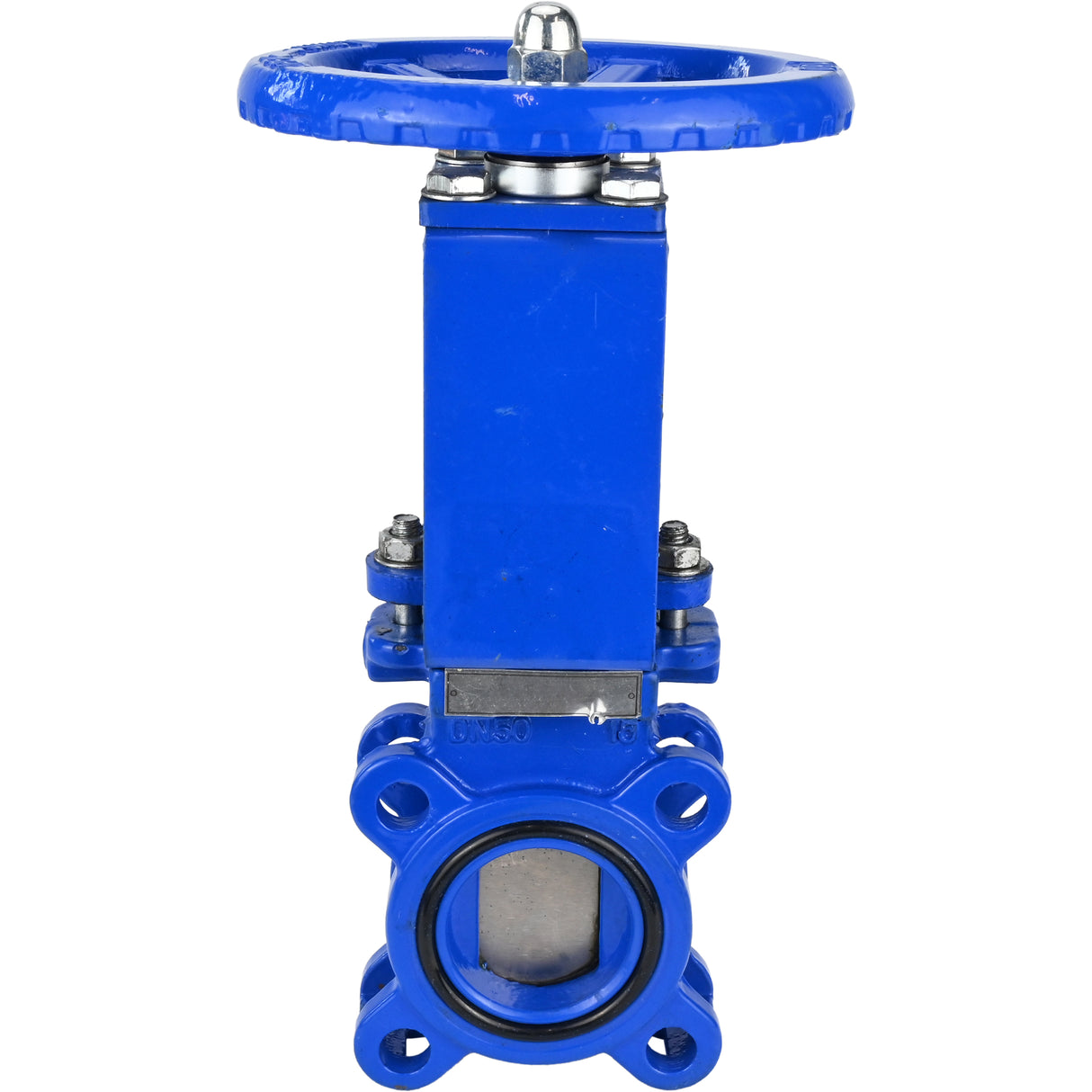 Vanne à guillotine Elephant GVKN1331E-2W-Fb-S, matériau du corps - fonte GGG40, matériau du couteau - acier inoxydable AISI 304, joint - EPDM, volant