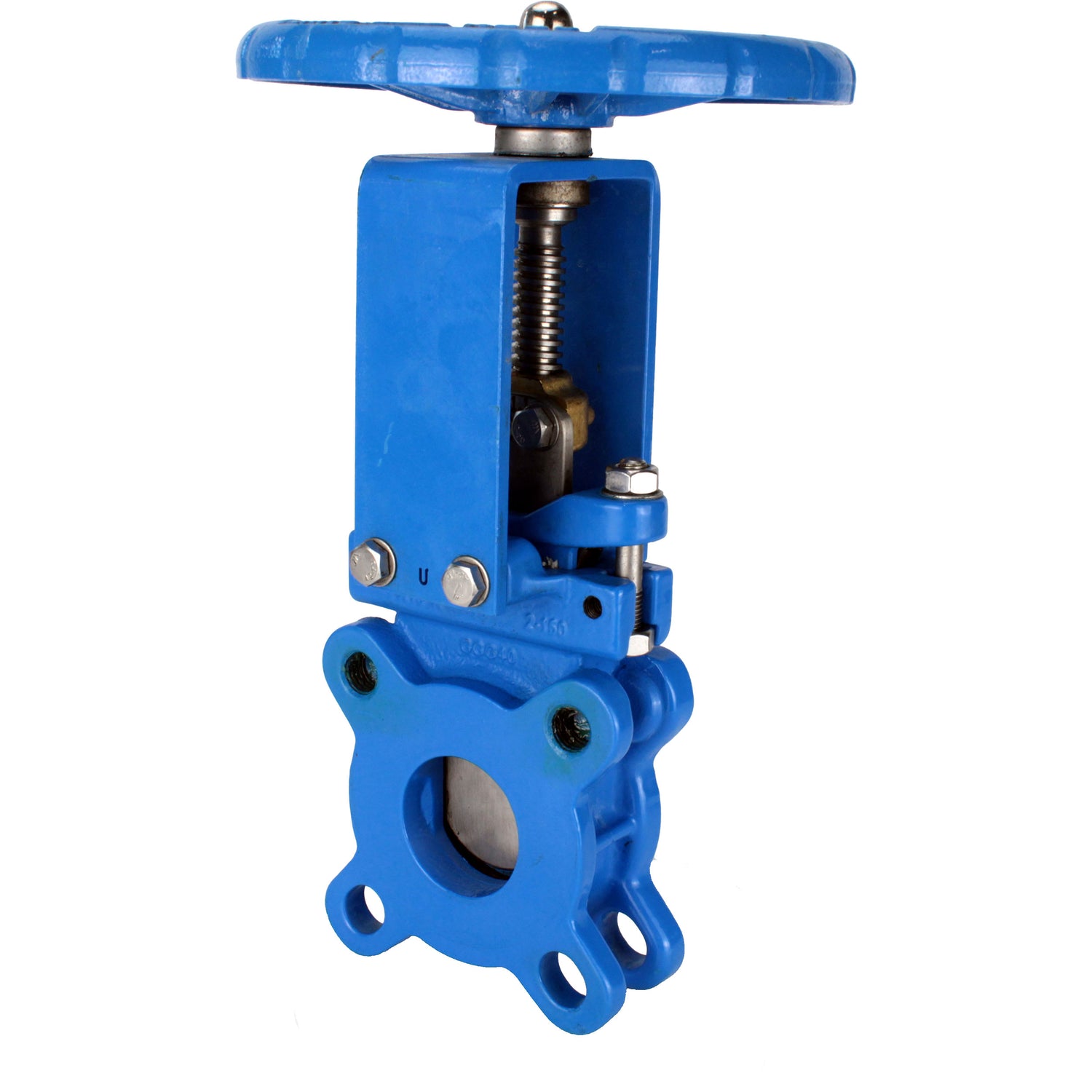 Vanne à guillotine Elephant GVKN1331N-2W-Fb-S, matériau du corps - fonte GGG40, matériau du couteau - acier inoxydable AISI 304, joint - NBR, volant