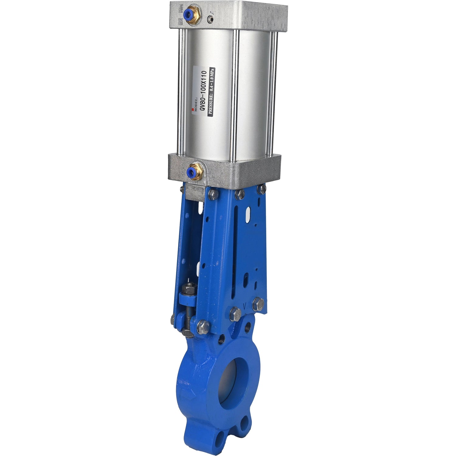 Gate valves Elephant GVKR1331E-1W-Fb-2P-WENZ PN10 unidirectional, interflanged, spindle - extendable, body - cast iron GGG40, gate - stainless steel 304, seal - EPDM, pneumatically actuated, WENZ