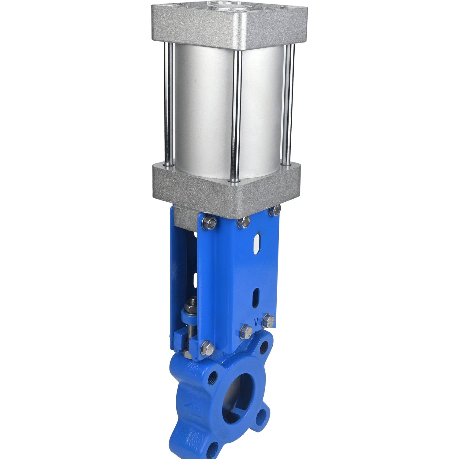 Gate valves Elephant GVKR1331M-1W-Fb-2P-WENZ PN6 unidirectional, interflanged, spindle - extendable, body - cast iron GGG40, gate - stainless steel 304, seal - EPDM, pneumatically actuated, WENZ