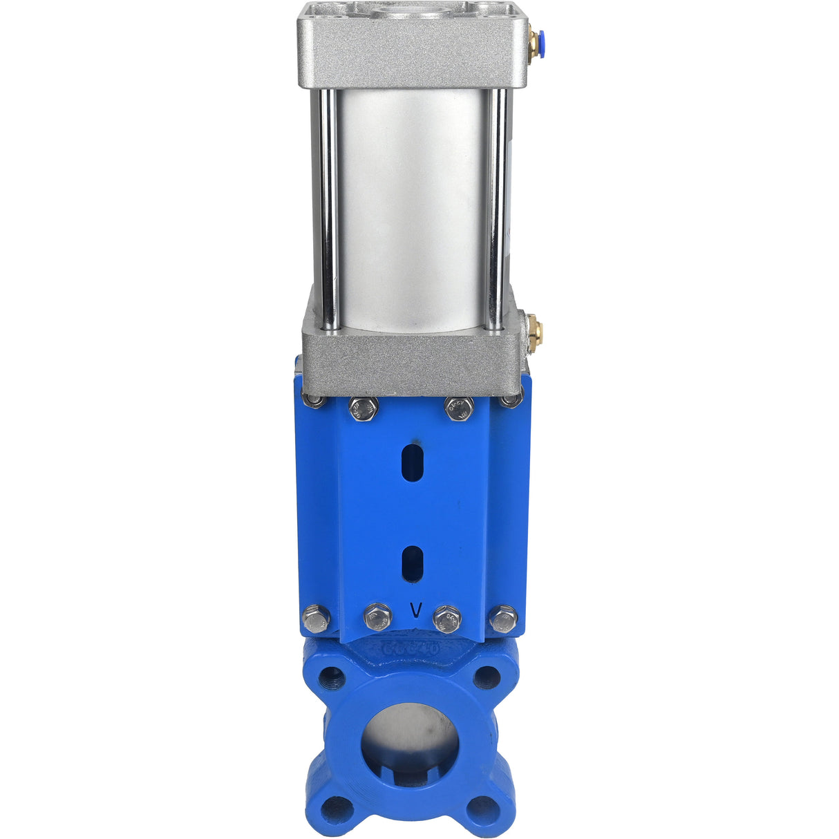 Gate valves Elephant GVKR1331M-1W-Fb-2P-WENZ PN10 unidirectional, interflanged, spindle - extendable, body - cast iron GGG40, gate - stainless steel 304, seal - EPDM, pneumatically actuated, WENZ