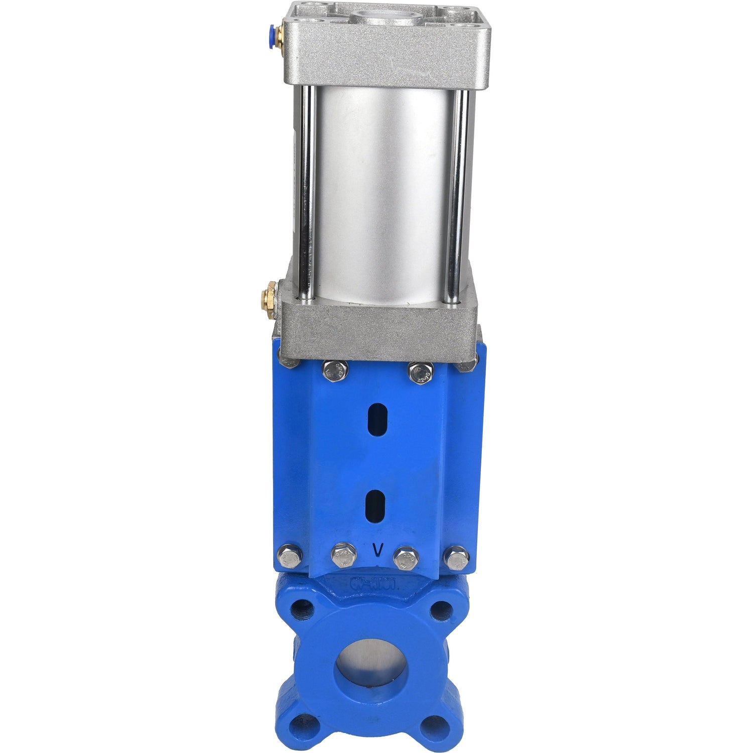 Gate valves Elephant GVKR1331M-1W-Fb-2P-WENZ PN10 unidirectional, interflanged, spindle - extendable, body - cast iron GGG40, gate - stainless steel 304, seal - EPDM, pneumatically actuated, WENZ