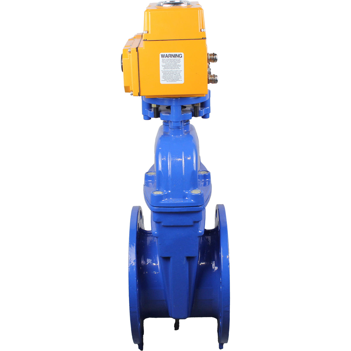 Wedge valves Elephant GVWN1414E-2W-F flanged wedge gate valves, wedge - rubber-coated, spindle - non-rising, body - cast iron, seal - EPDM, with ISO flange with multi-turn electric drive MT-N-Z-O1-220VAC-U1