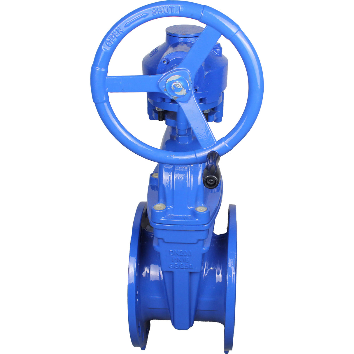 Wedge valves Elephant GVWN1414E-2W-F flanged wedge valves, wedge - rubber coated, spindle - non-rising, body - cast iron, seal - EPDM, with ISO flange with gearbox RMN1-360Z-T2,35-ISO