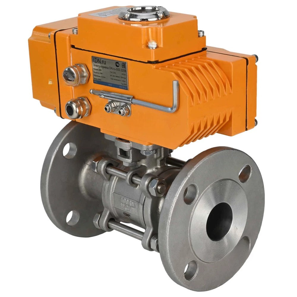 Ball valves Elephant BV3232P(3pc)-FP-F-ISO-H DN65-100 25/40 bar flanged with ISO flange, body - 316 stainless steel, full bore, seal - PTFE, with a quarter-turn electric drive Elephant QT-N-EM-O1-24VDC-U1 HARK