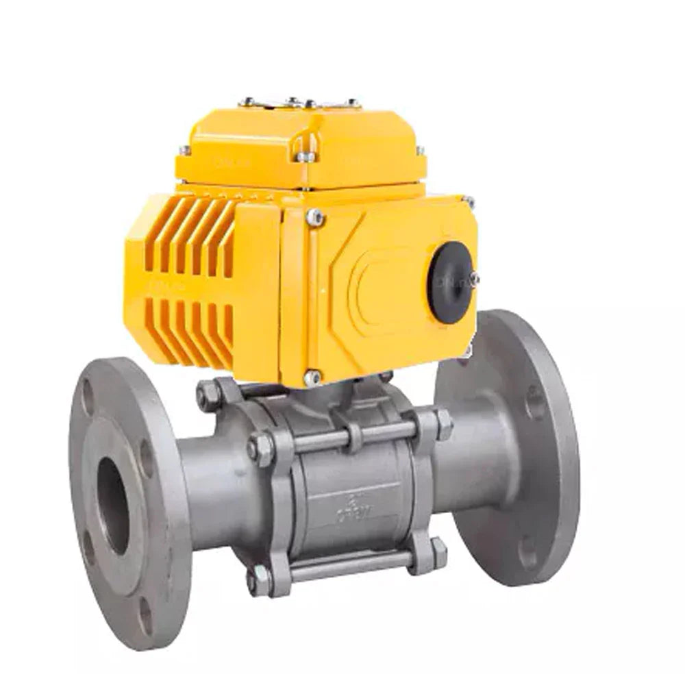 Ball valves Elephant BV3232P(3pc)-FP-F-ISO-H DN65-100 25/40 bar flanged with ISO flange, body - 316 stainless steel, full bore, seal - PTFE, with a quarter-turn electric drive Elephant QT-N-EM-O1-380VAC-U1