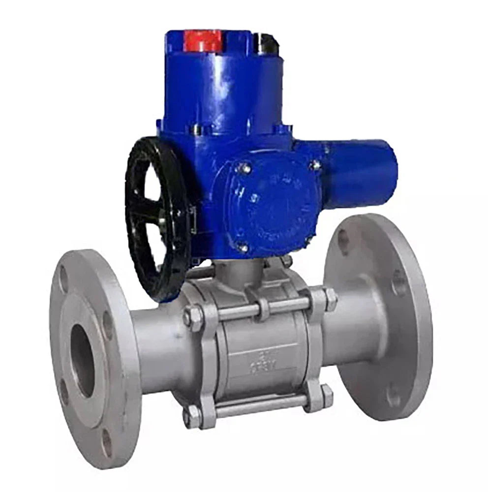 Ball valves Elephant BV3232P(3pc)-FP-F-ISO-H DN65-100 25/40 bar flanged with ISO flange, body - 316 stainless steel, full bore, seal - PTFE, with a quarter-turn electric drive Elephant QT-N-M-O2-380VAC-U1