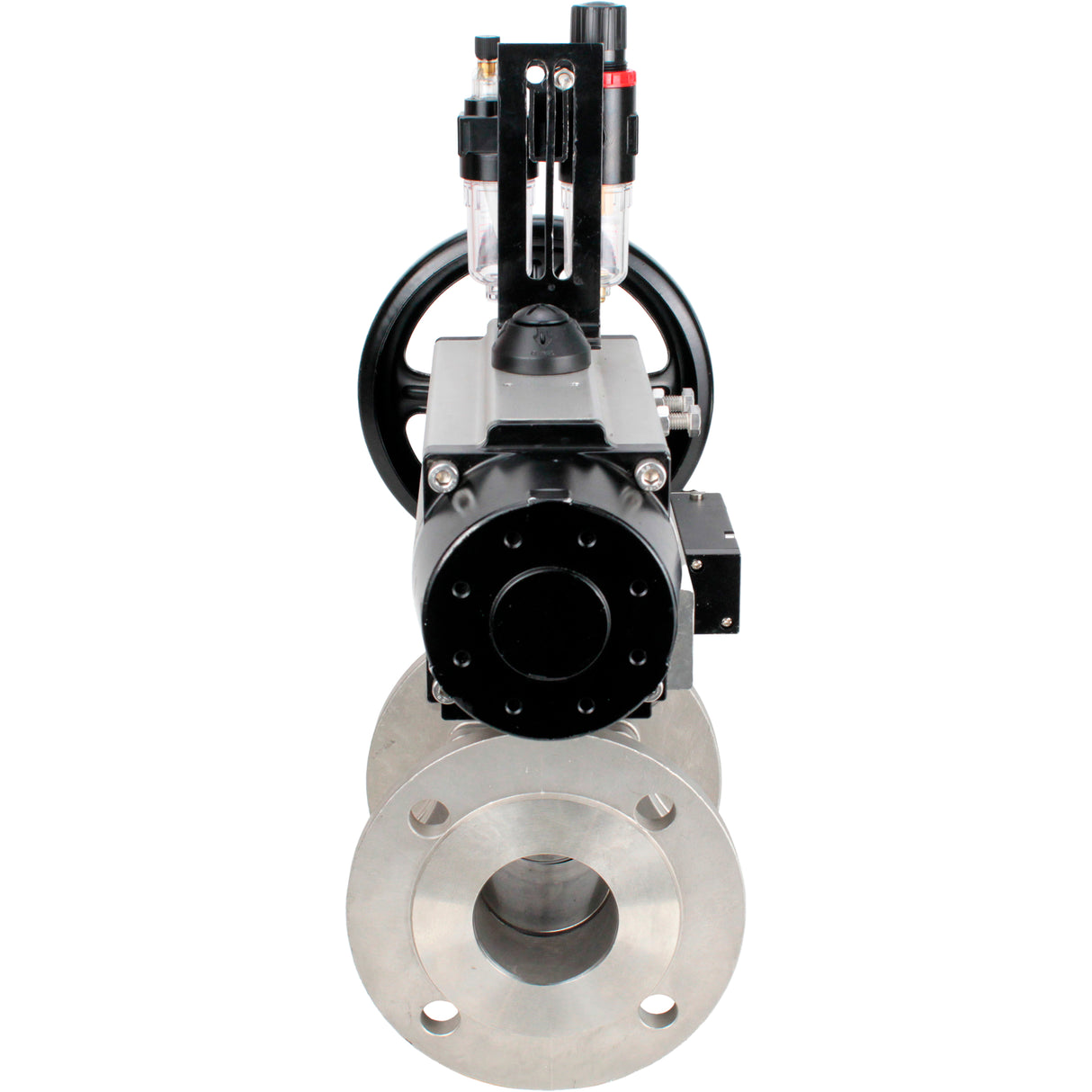 Ball valves Elephant BV3232P(2pc)-FP-F-ISO-H DN80-100 16 bar, full bore flanged, stainless steel SS316, seal - PTFE, with pneumatic actuator PA-DA-105-1 double acting, with pneumatic distributor 4M310-08 NAMUR 220V , with ATU AFC2000