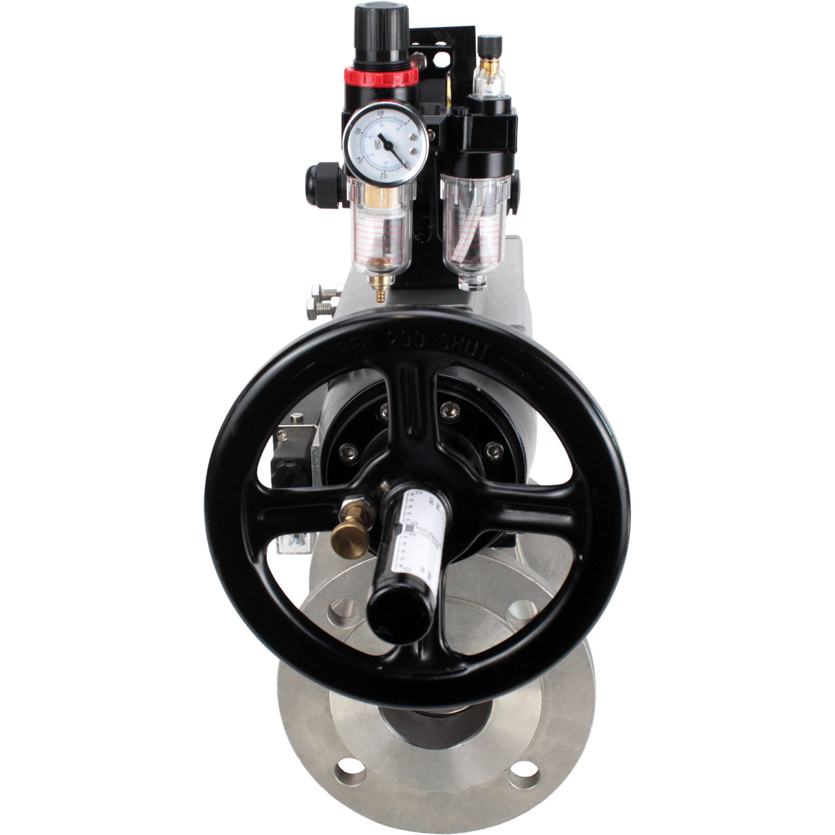 Ball valves Elephant BV3232P(2pc)-FP-F-ISO-H DN80-100 16 bar, full bore flanged, stainless steel SS316, seal - PTFE, with pneumatic actuator PA-DA-105-1 double acting, with pneumatic distributor 4M310-08 NAMUR 220V , with LSU APL-210N, with ATU AFC2000