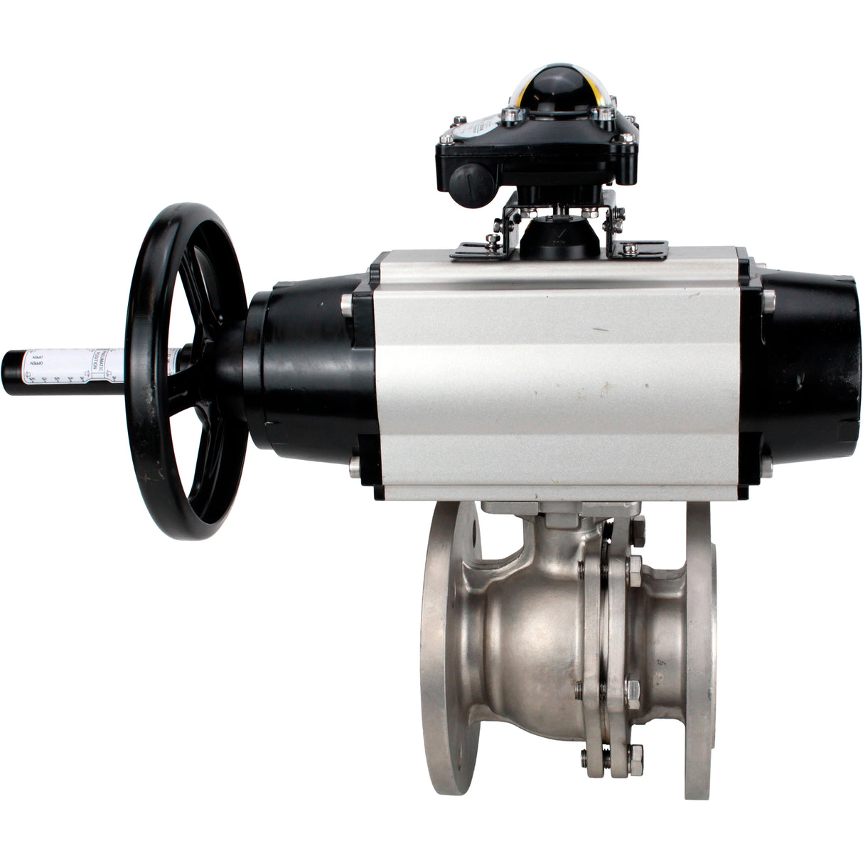 Ball valves Elephant BV3232P(2pc)-FP-F-ISO-H DN80-100 16 bar, full bore flanged, stainless steel SS316, seal - PTFE, with pneumatic actuator PA-DA-105-1 double acting, with pneumatic distributor 4M310-08 NAMUR 220V , with LSU APL-210N