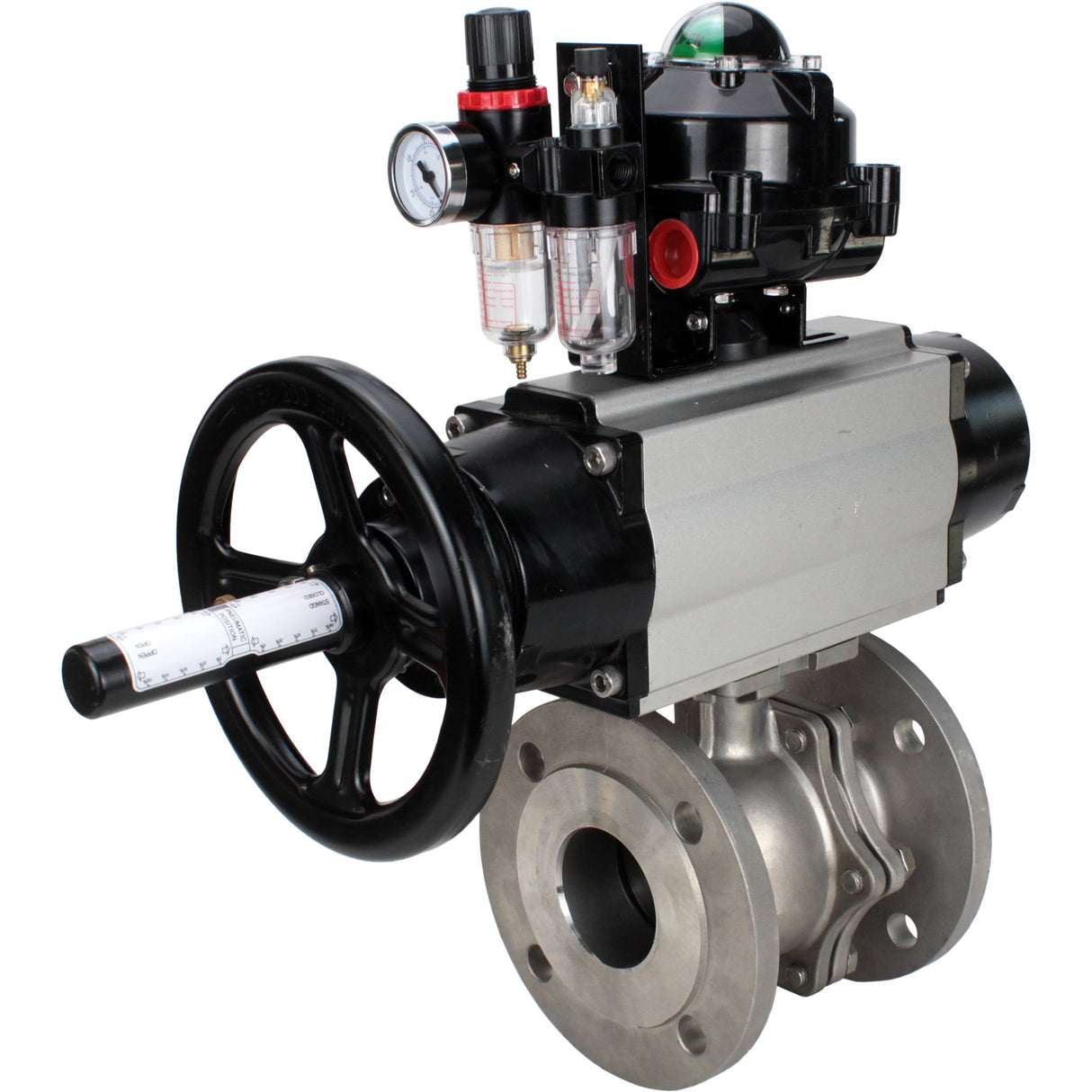 Ball valves Elephant BV3232P(2pc)-FP-F-ISO-H DN80-100 16 bar, full bore flanged, stainless steel SS316, seal - PTFE, with pneumatic actuator PA-DA-105-1 double acting, with pneumatic distributor 4M310-08 NAMUR 220V , with LSU APL-510N EX, with AFC2000 ATU