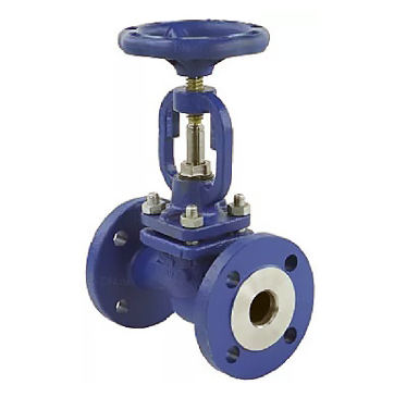 Válvula de cierre de fuelle Elephant VS2130M-FS PSI580, con brida, material del cuerpo - acero GS-C25, sello - PTFE, volante